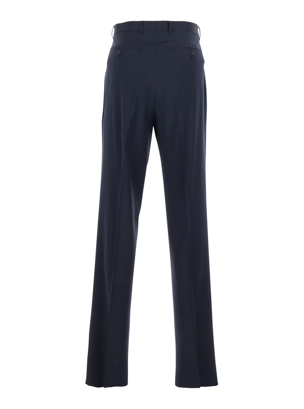 Lardini Blue Tailored Trousers With Double Pence In Virgin Wool Man In Blu