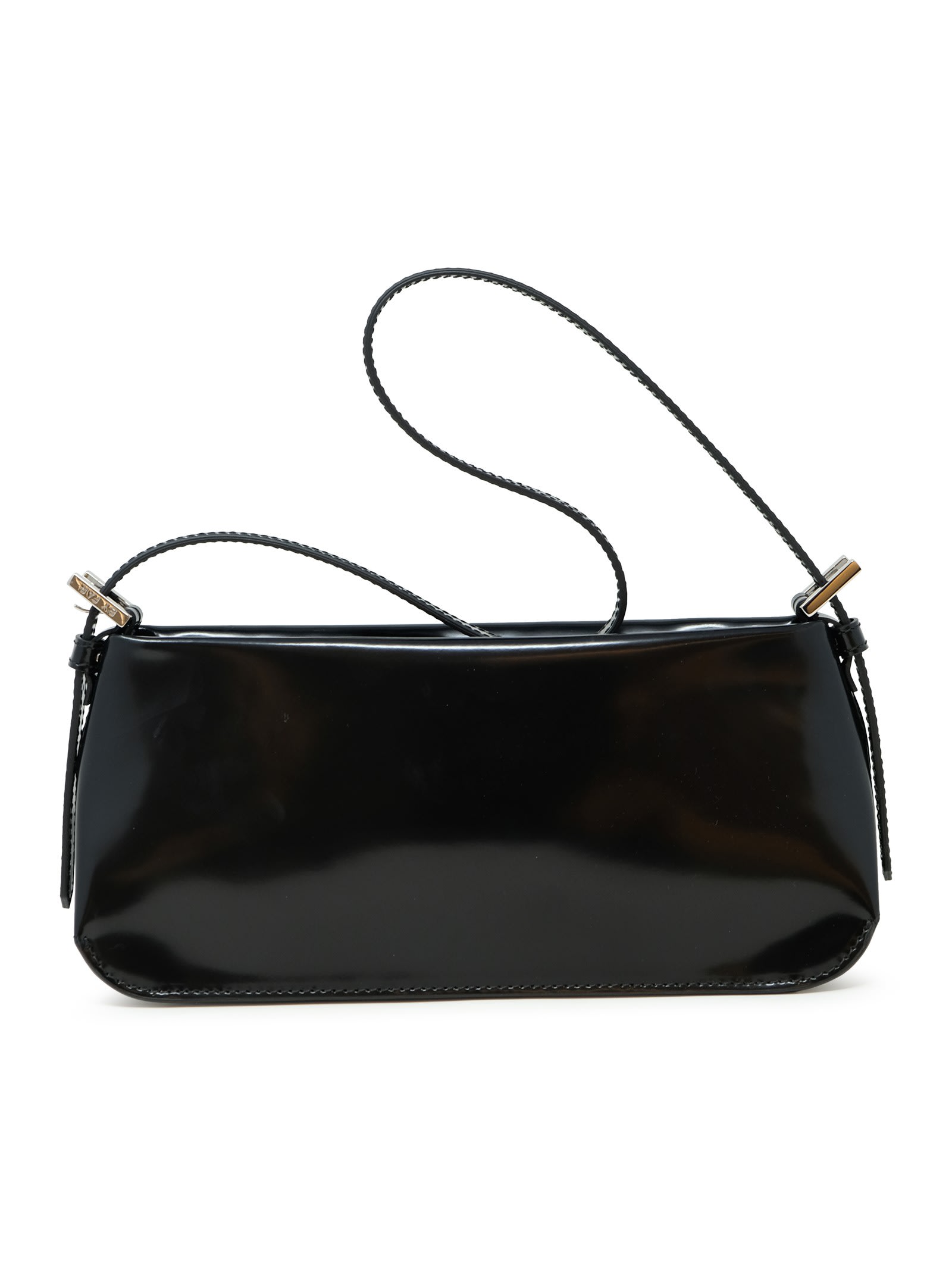 Shop By Far Dulce Black Semi Patent Leather Handbag