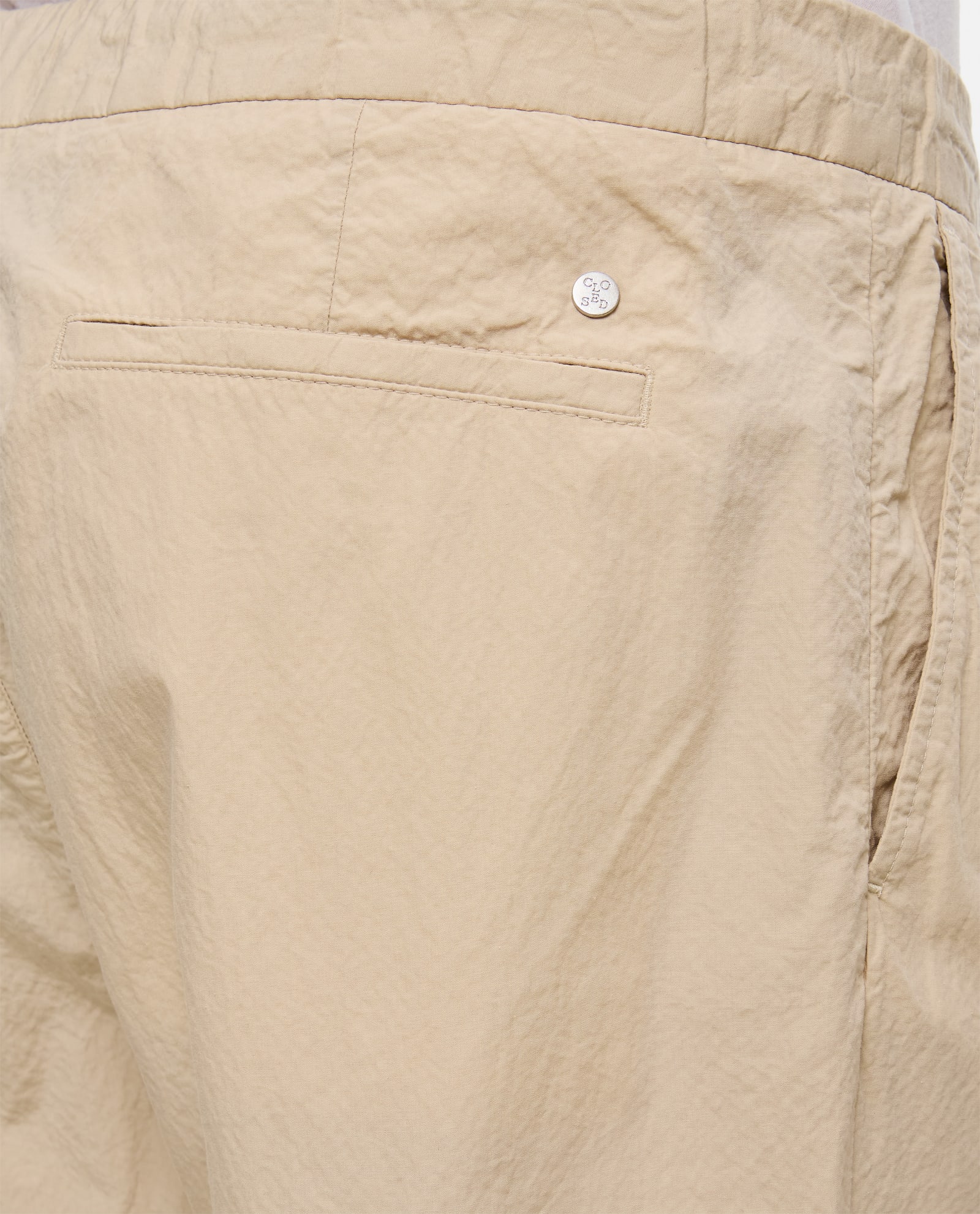 Shop Closed Vigo Tapered Cotton Trousers In Beige