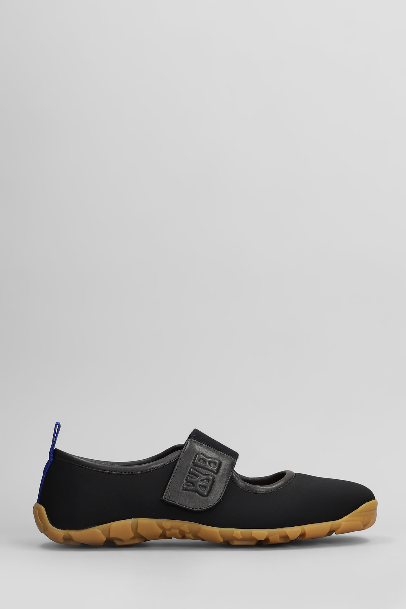 Sneakers In Black Leather And Fabric