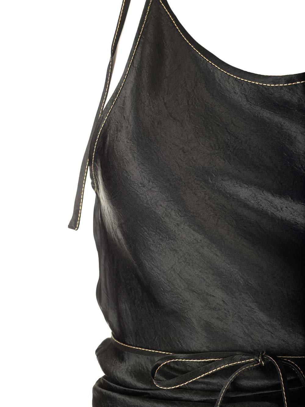 Shop Acne Studios Sleeveless Wrap Detailed Maxi Dress In Black