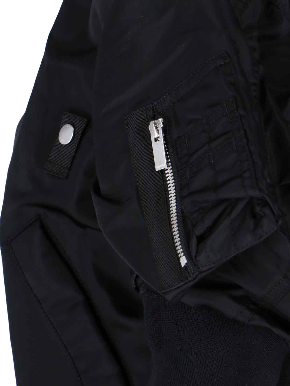 Shop Sacai Nylon Twill Bluson Jacket In Black