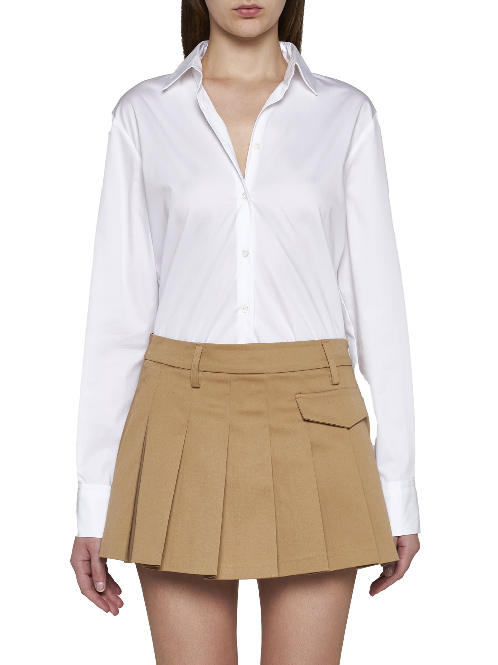 Shop Blanca Vita Skirt In Leather Brown