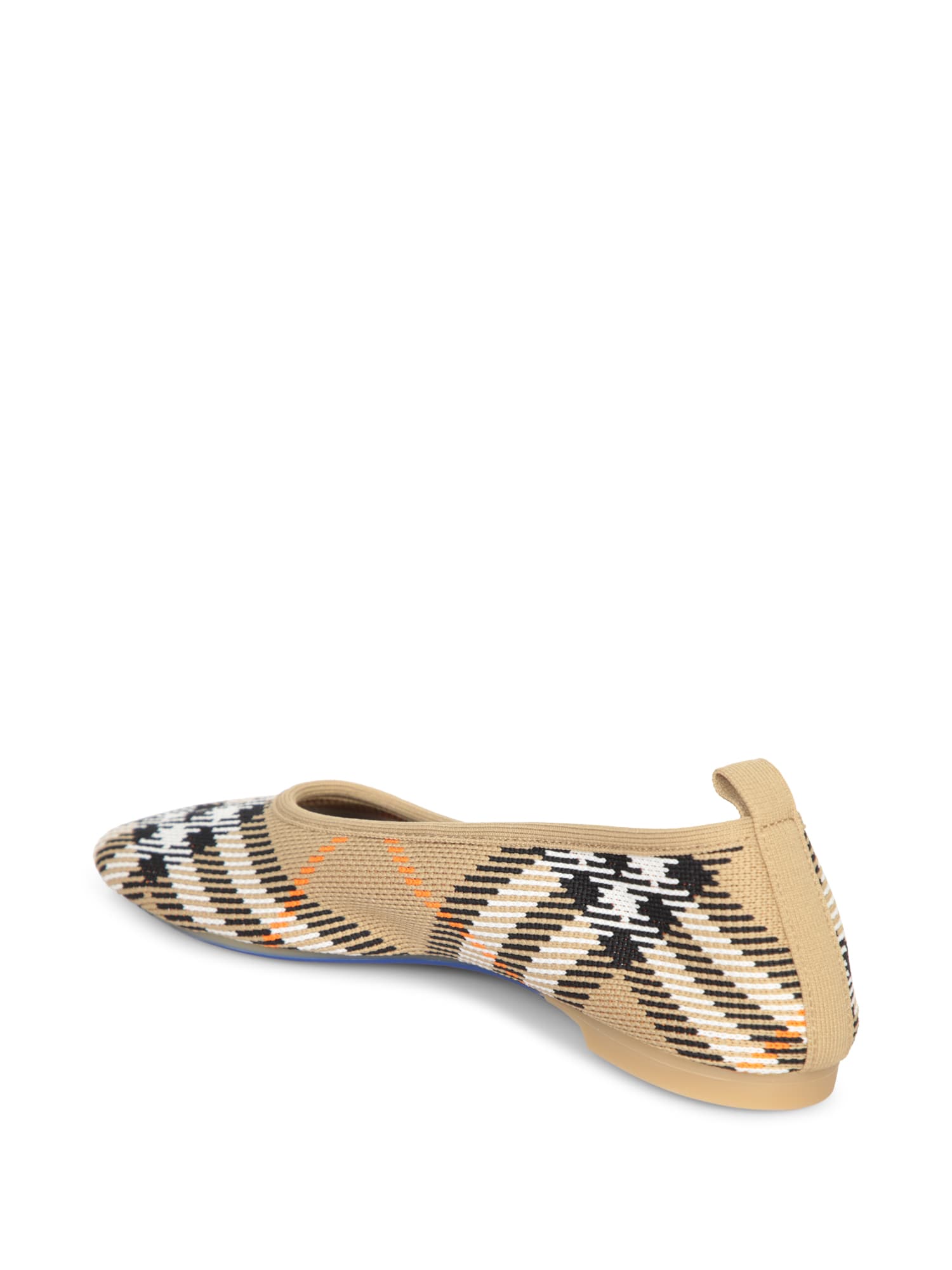 Shop Burberry Baby Check Beige Ballerina Flats