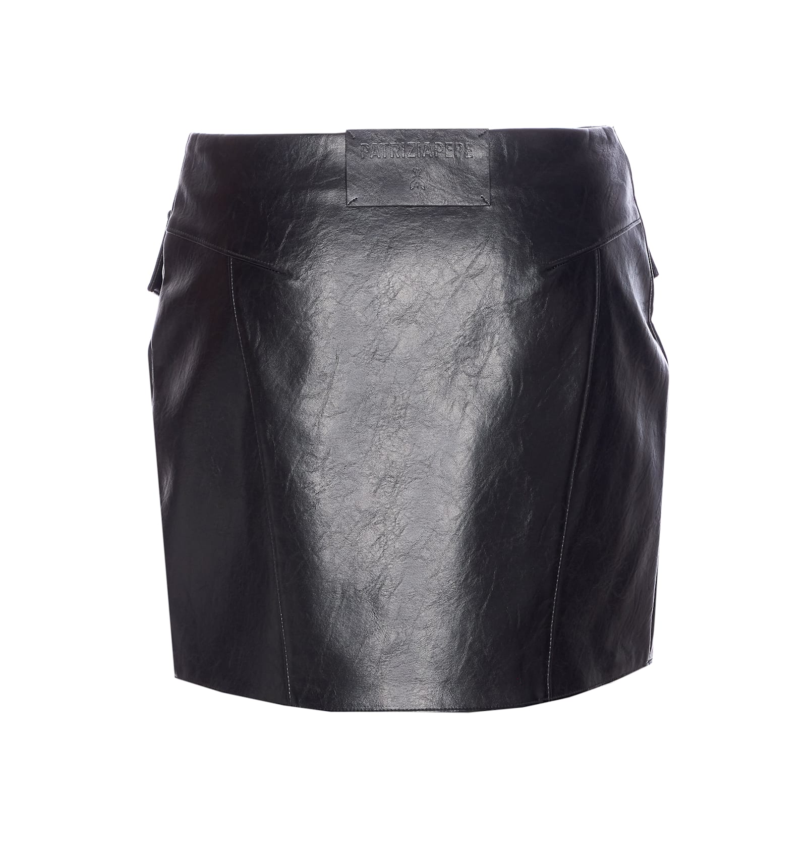 Patrizia Pepe Glam Rock Miniskirt With Buttons In Black