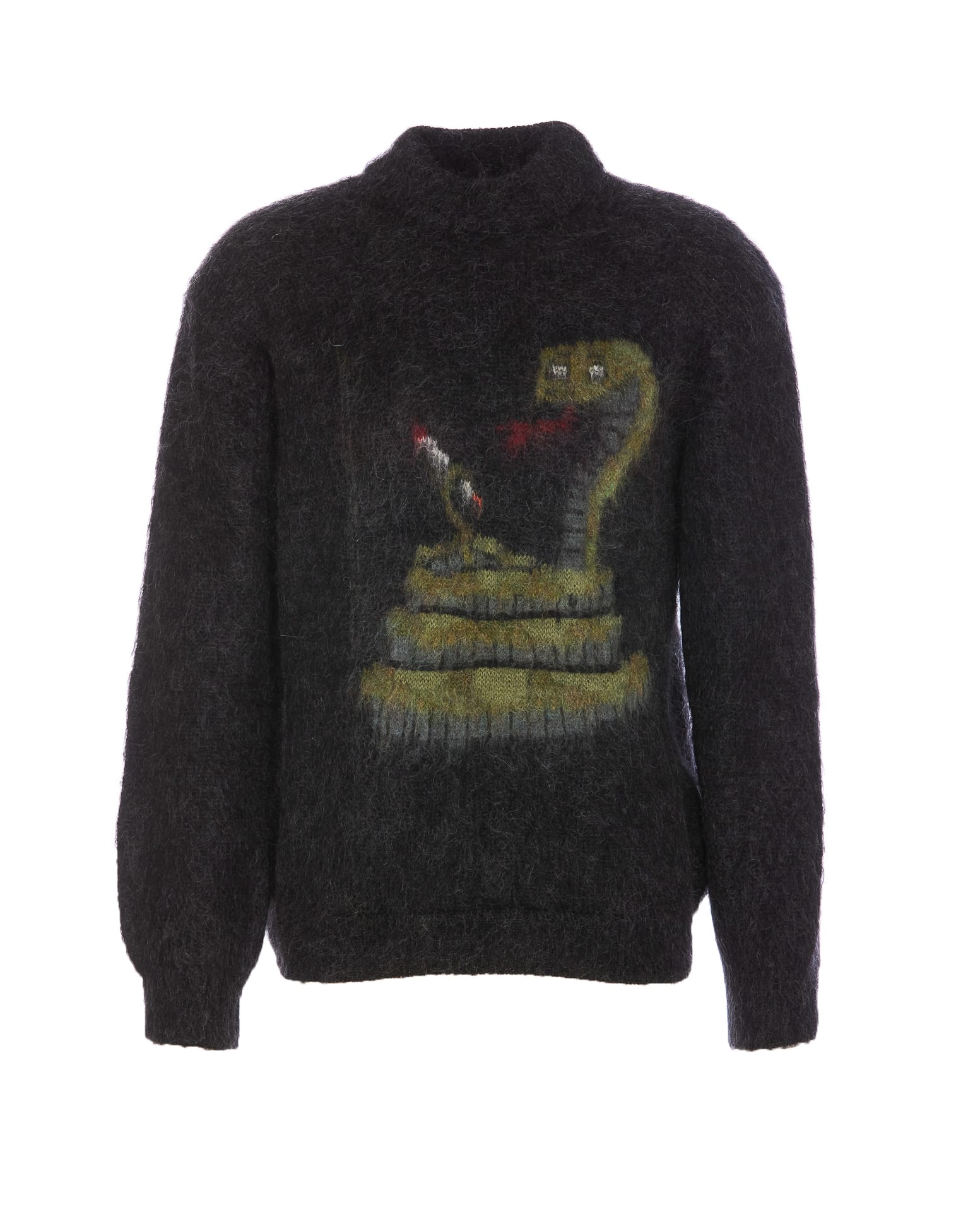 Magliano Embroidered Graphic Knitted Sweater Long Sleeves In Black