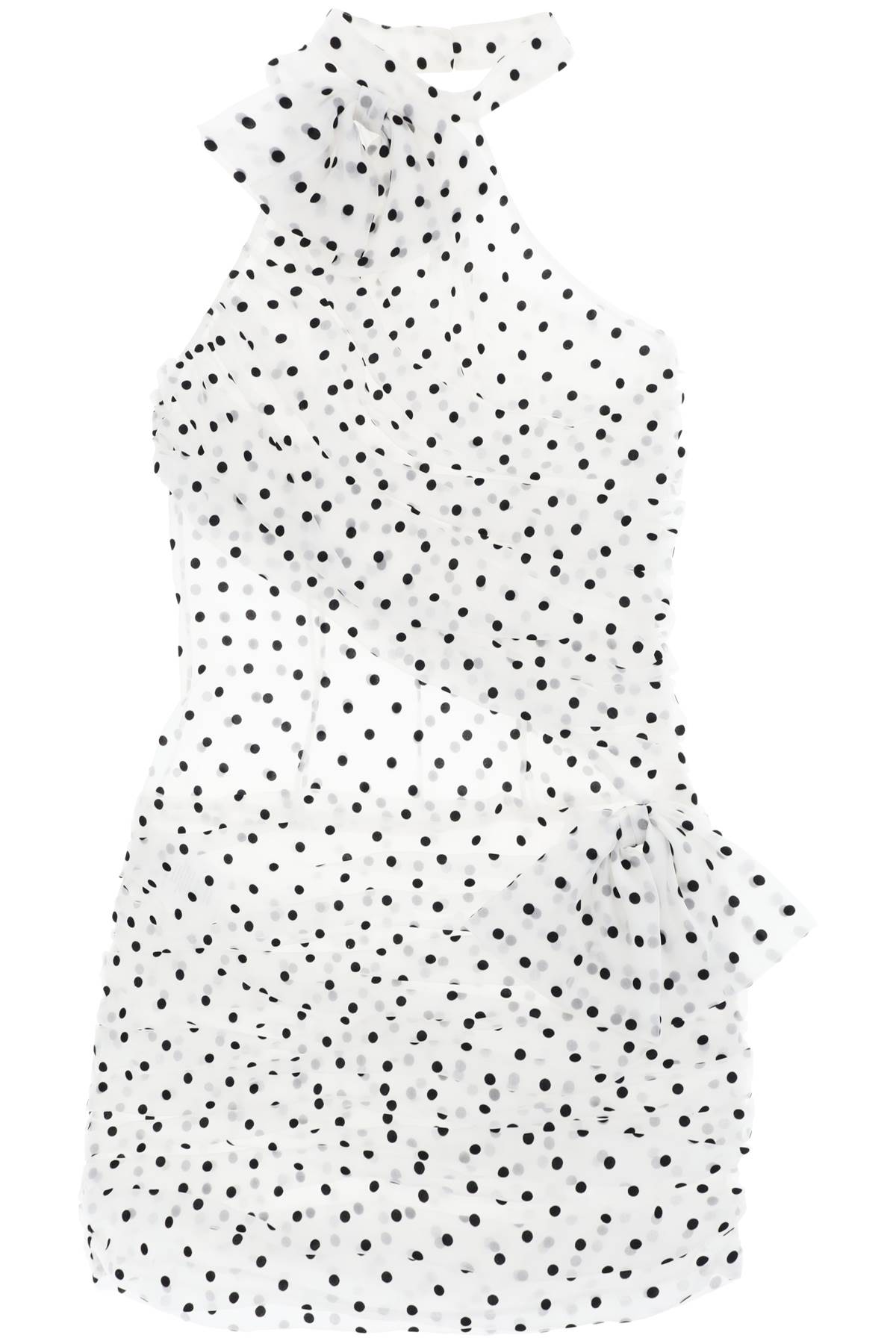 One-shoulder Mini Dress In Polka