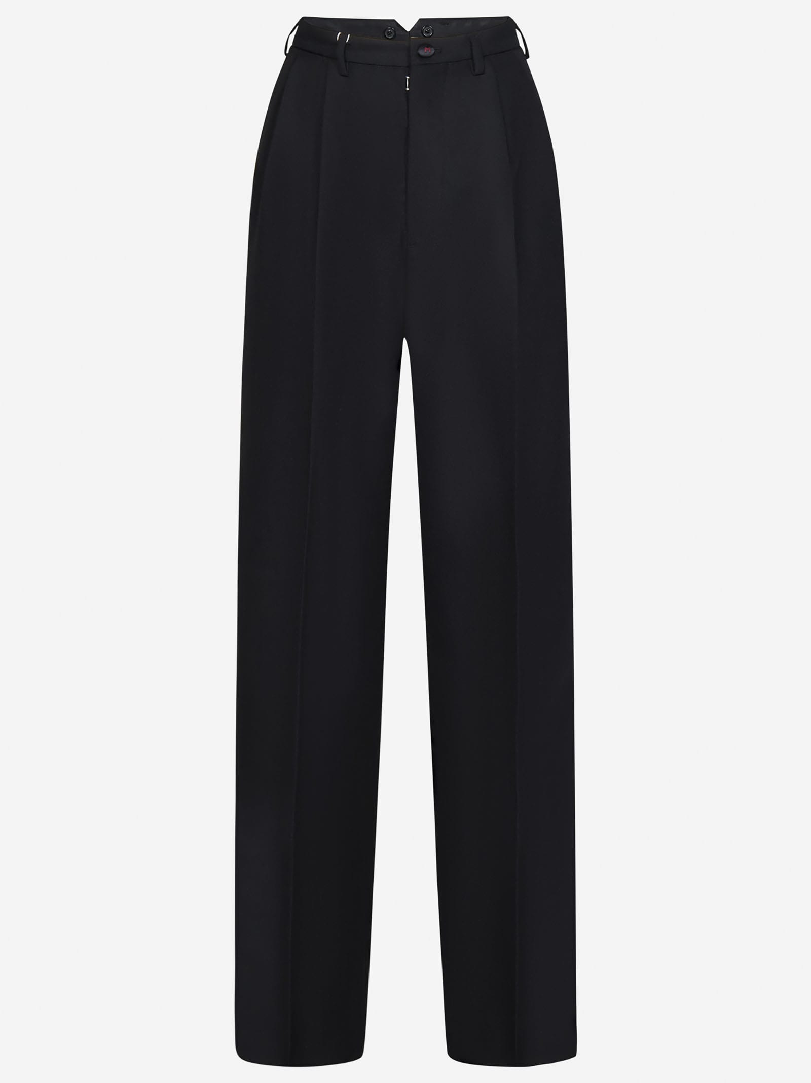 Maison Margiela Wool Trousers In Black