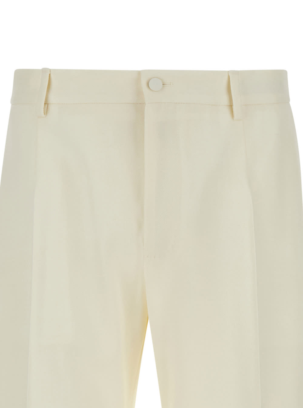 Shop Dolce & Gabbana Look 24 Pantalone In Bianco Naturale