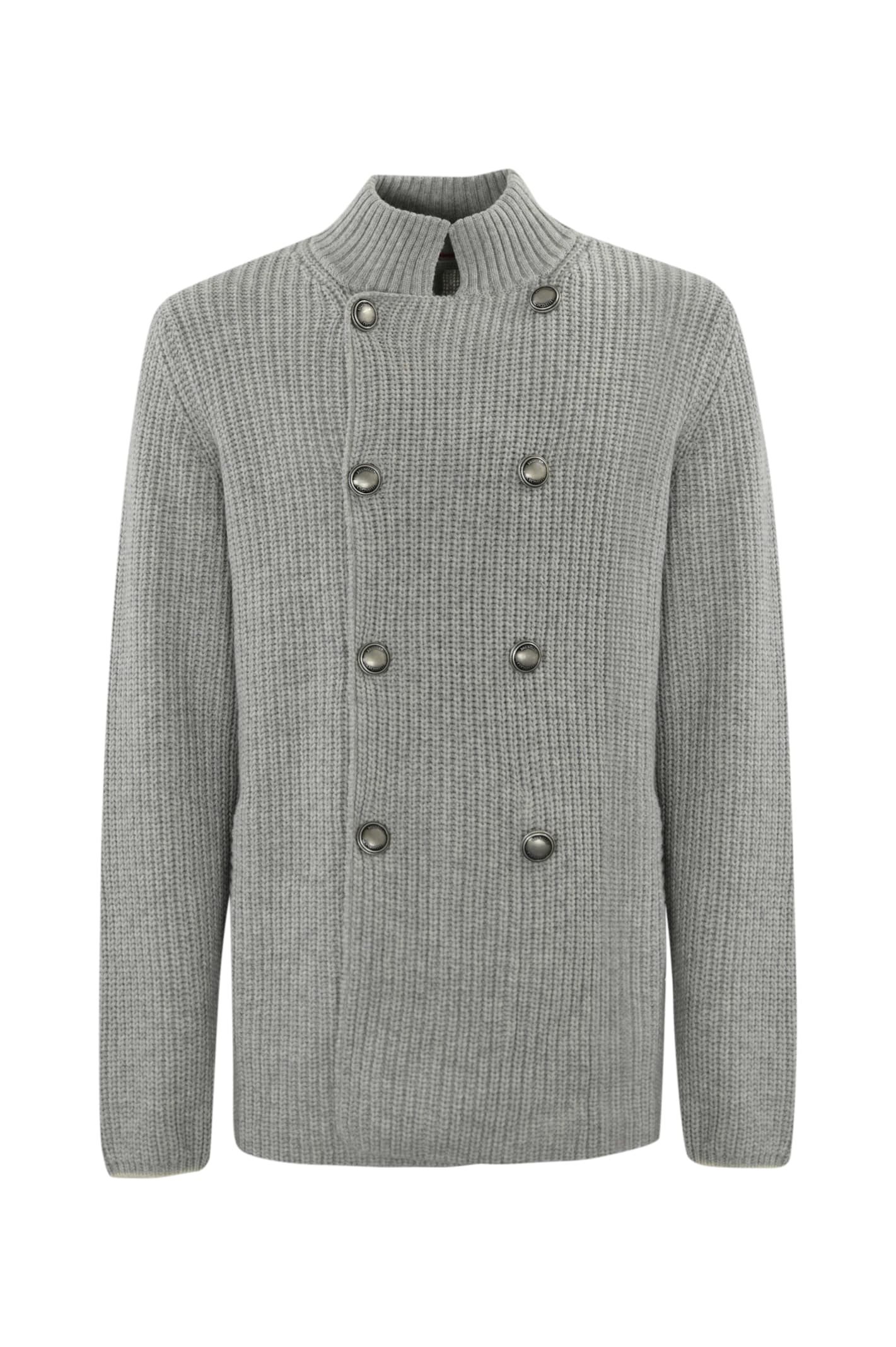 Shop Brunello Cucinelli Wool And Cashmere Cardigan In Grigio