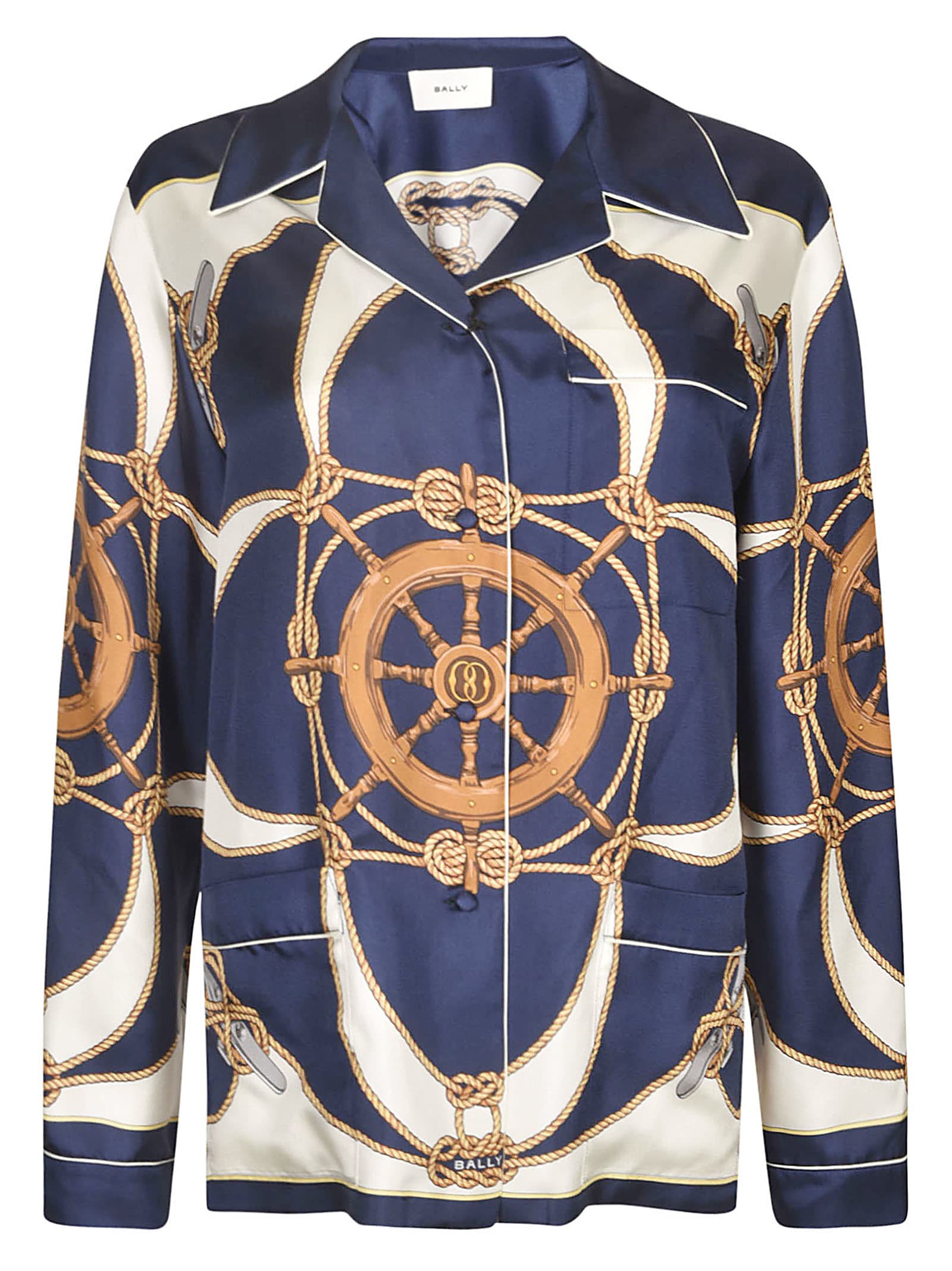 Shop Bally Printed All-over Shirt In Blue