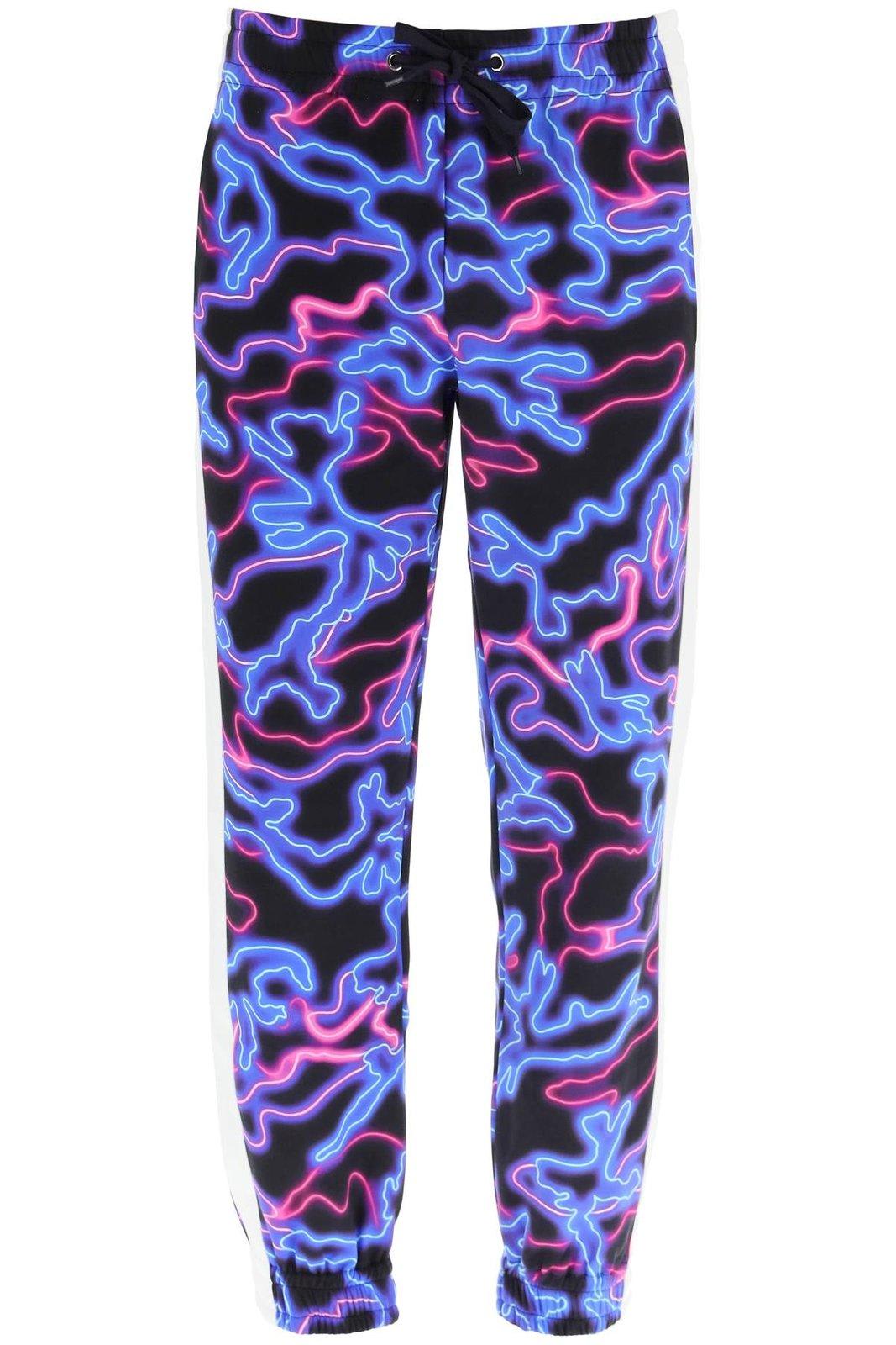 VALENTINO ALLOVER NEON CAMOUFLAGE PRINTED JOGGING PANTS