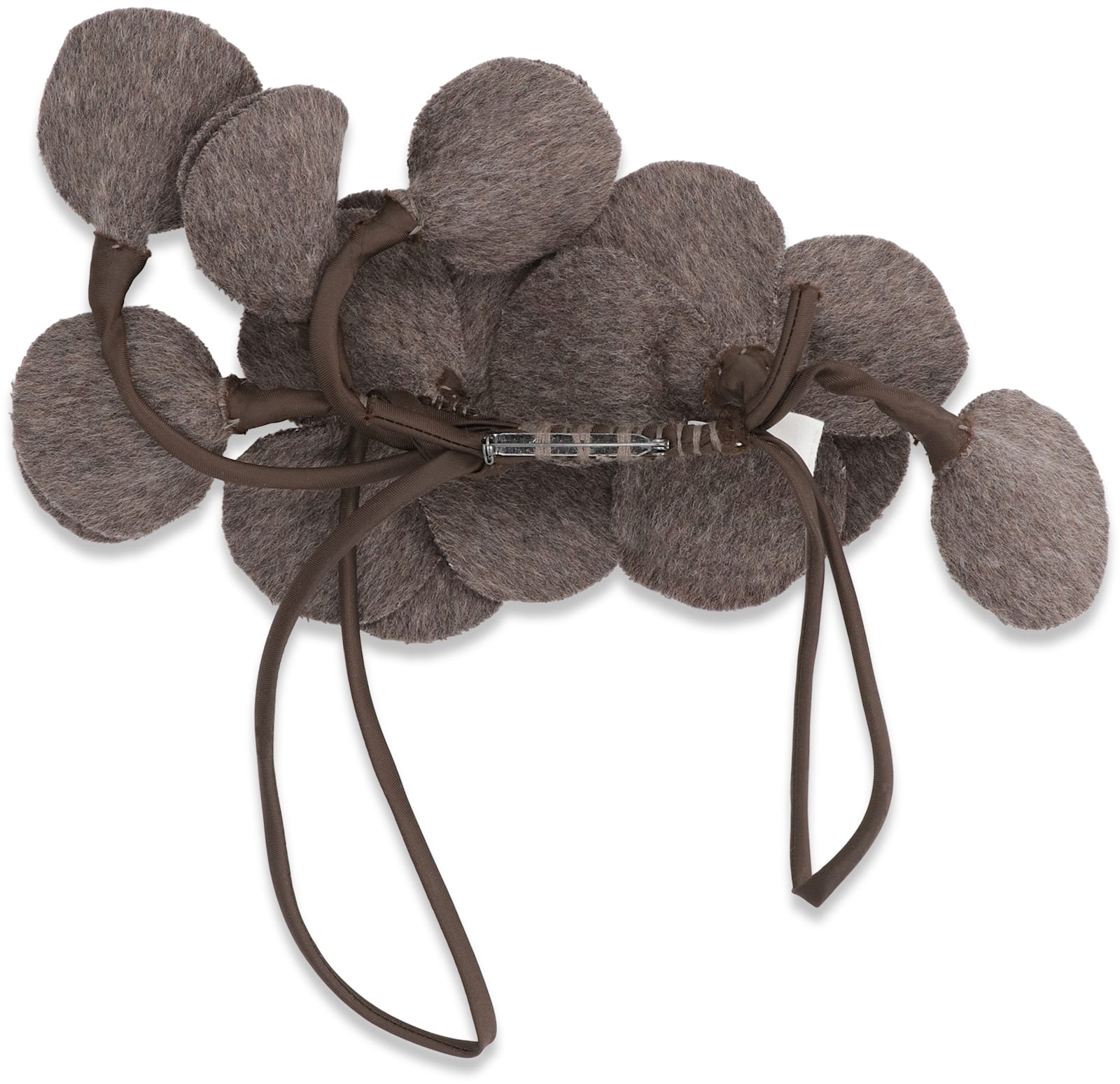 P.a.r.o.s.h Flower-shaped Wool Brooch In Gray