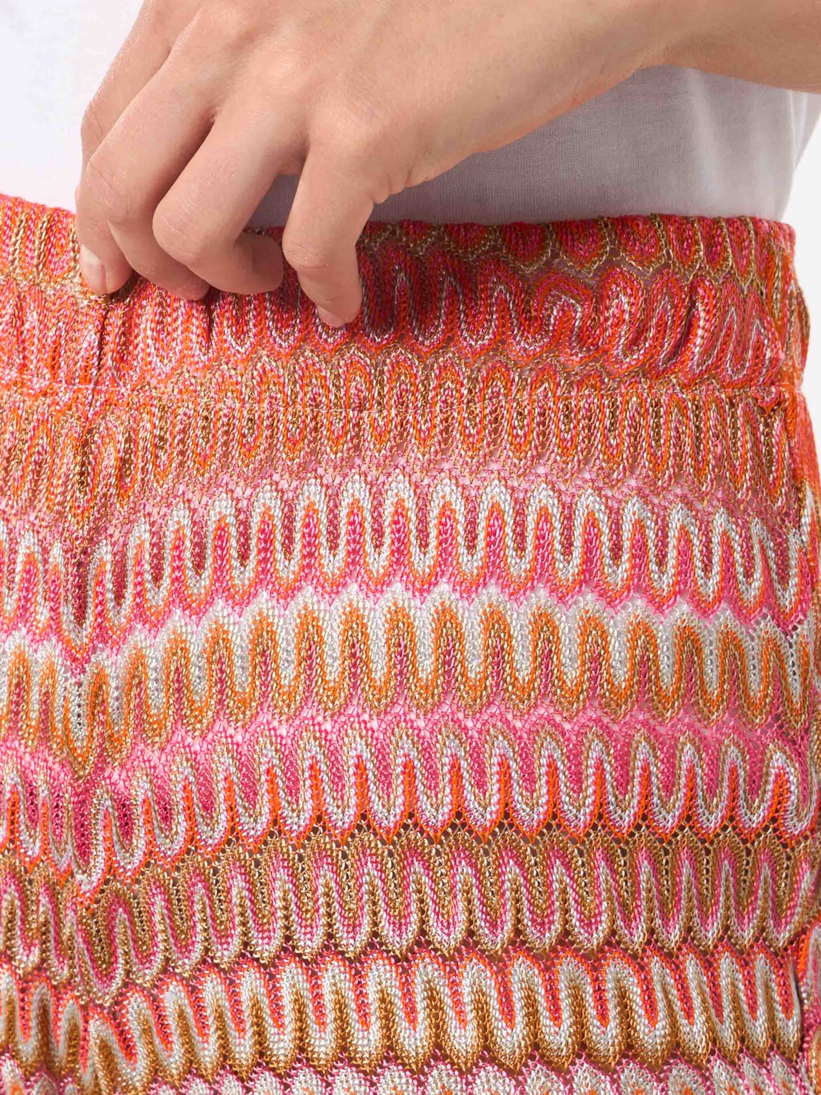 Shop Mc2 Saint Barth Multicolor Knitted Shorts In Orange