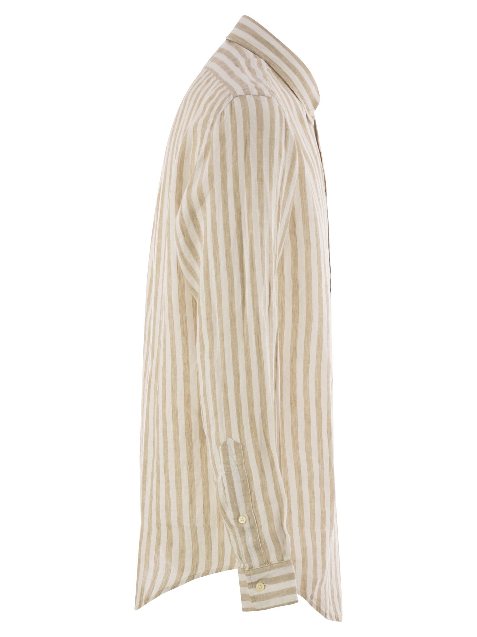 POLO RALPH LAUREN CUSTOM-FIT STRIPED LINEN SHIRT