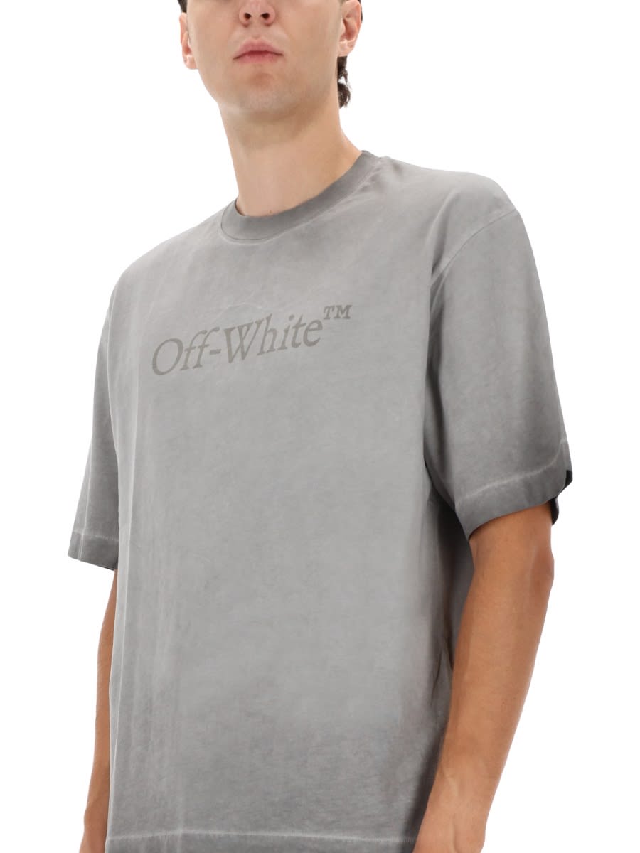 Off-white T-shirt With Logo In Gray