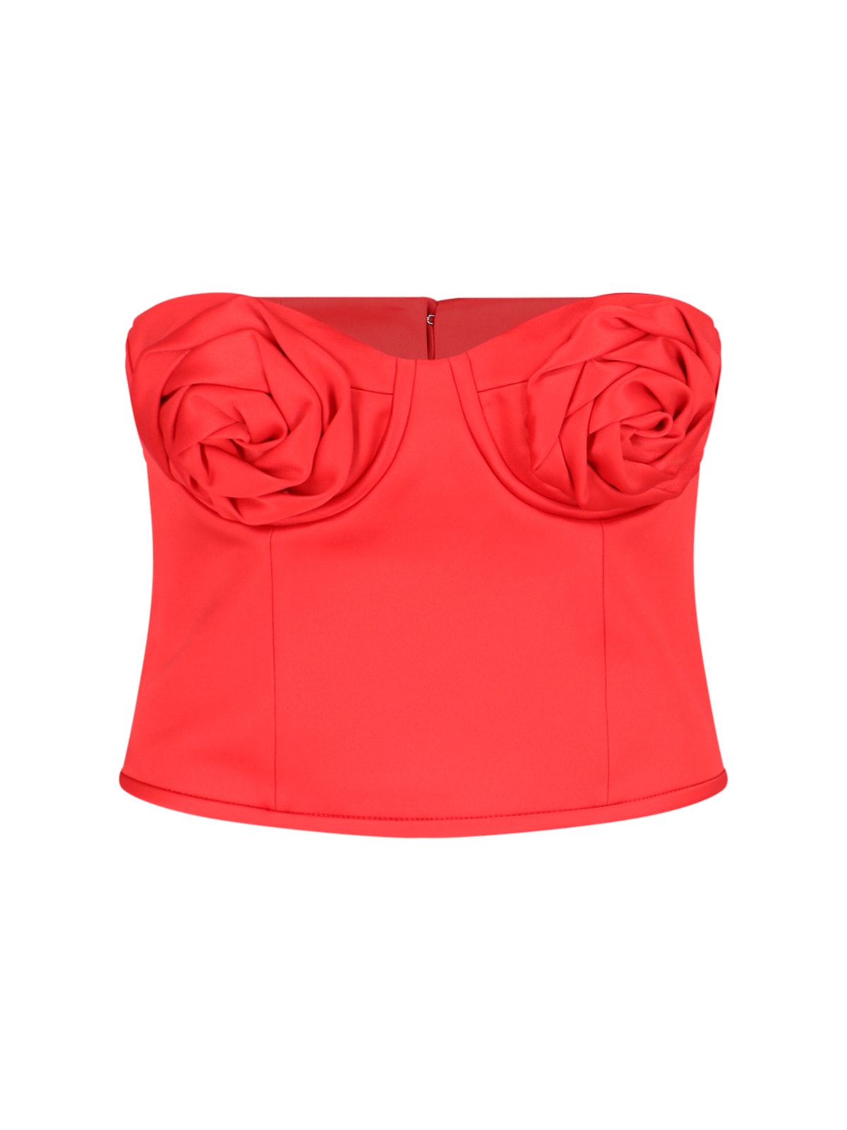 Shop Marc Jacobs The Satin Rose Corsette Crop Top In Red