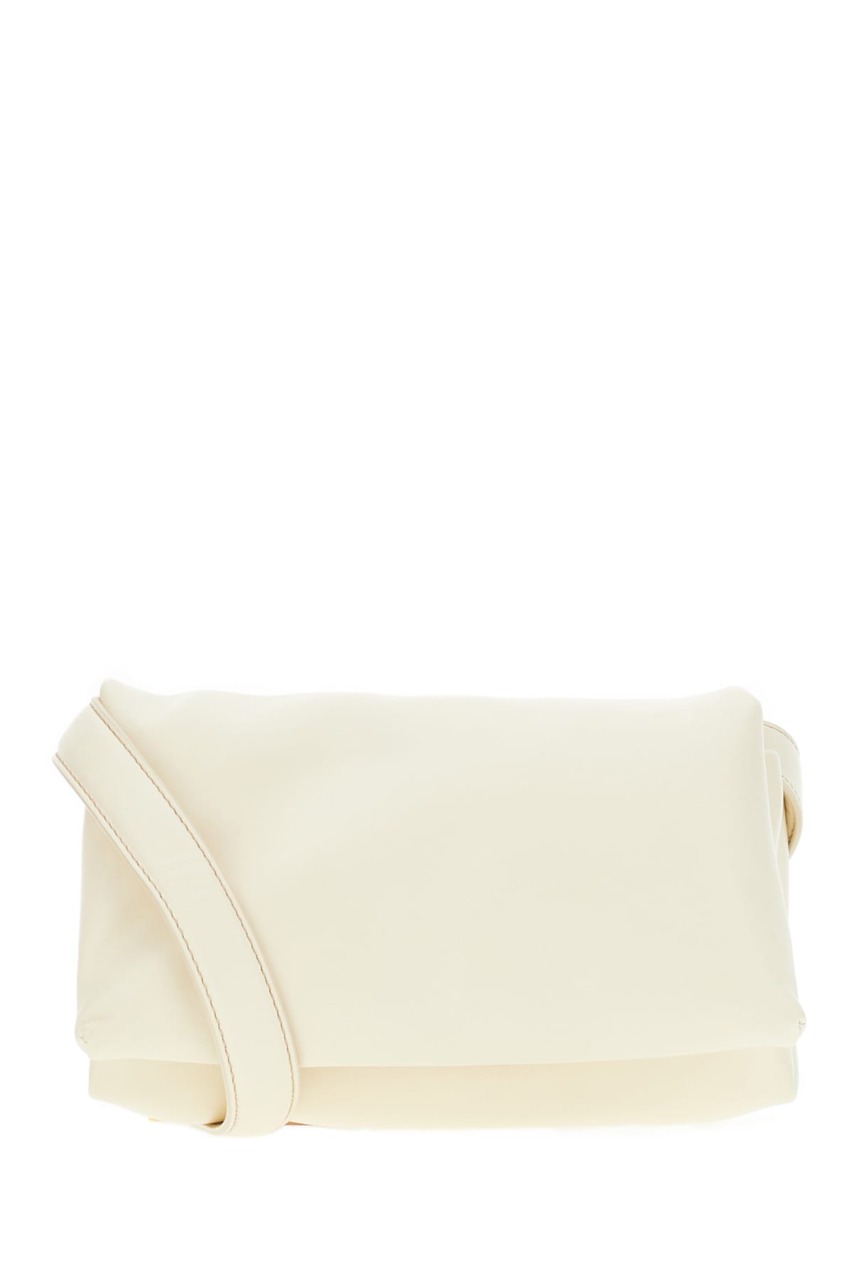 Shop Marni Ivory Leather Prisma Crossbody Bag In 00w06