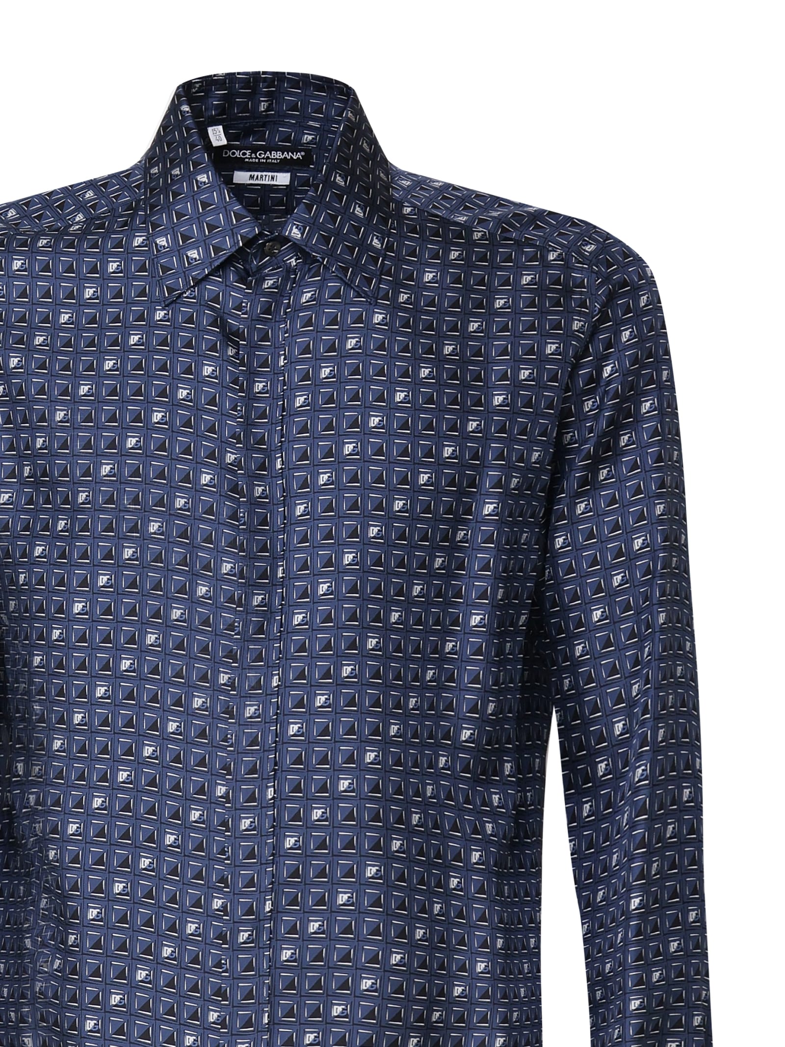 Shop Dolce & Gabbana Silk Shirt In Blue