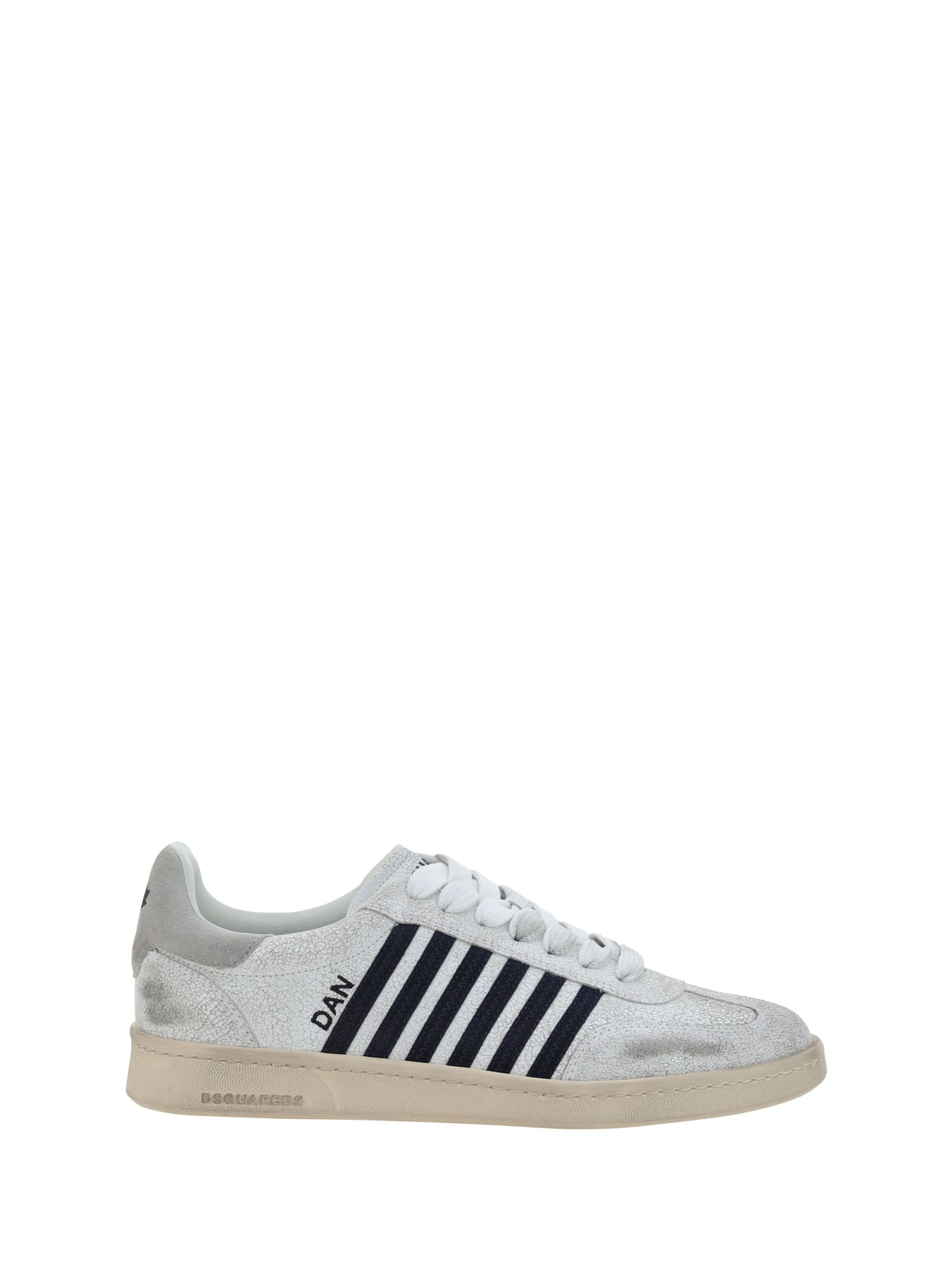 Shop Dsquared2 Boxer Sneakers In Bianco+navy+grigio