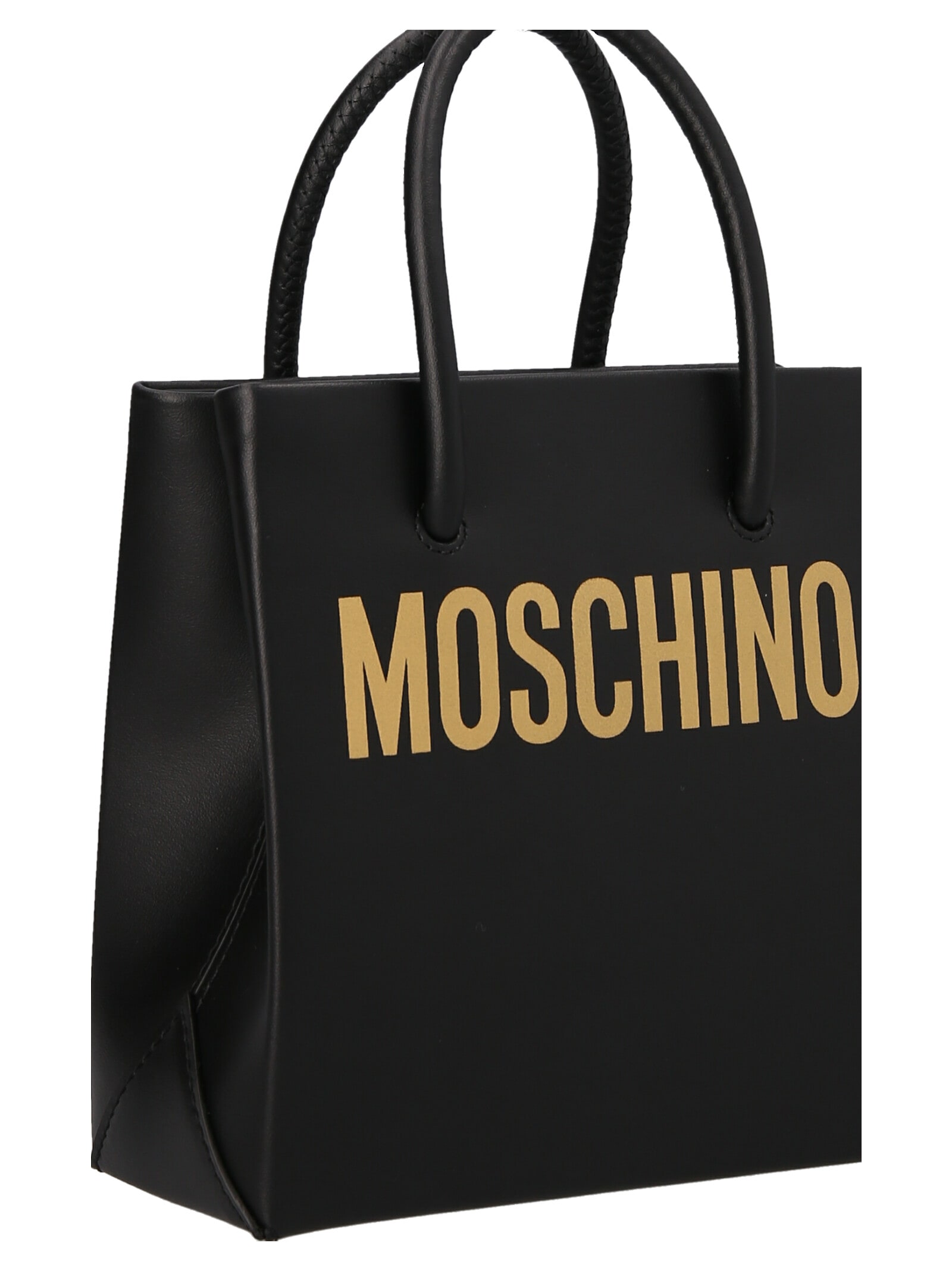 Shop Moschino Mini Logo Handbag In Black