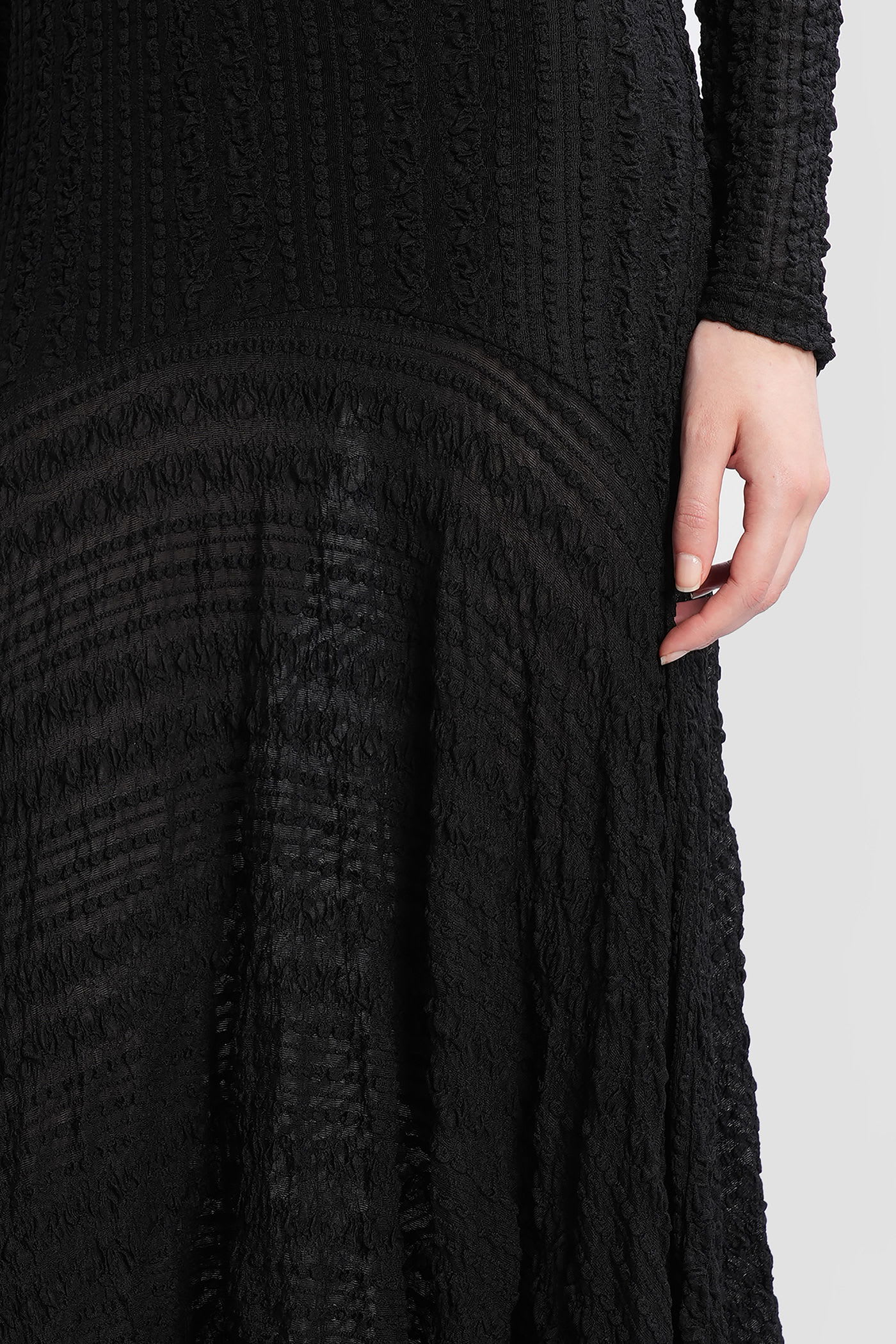 Siedres Olle Textured Asymmetric Dress In Black