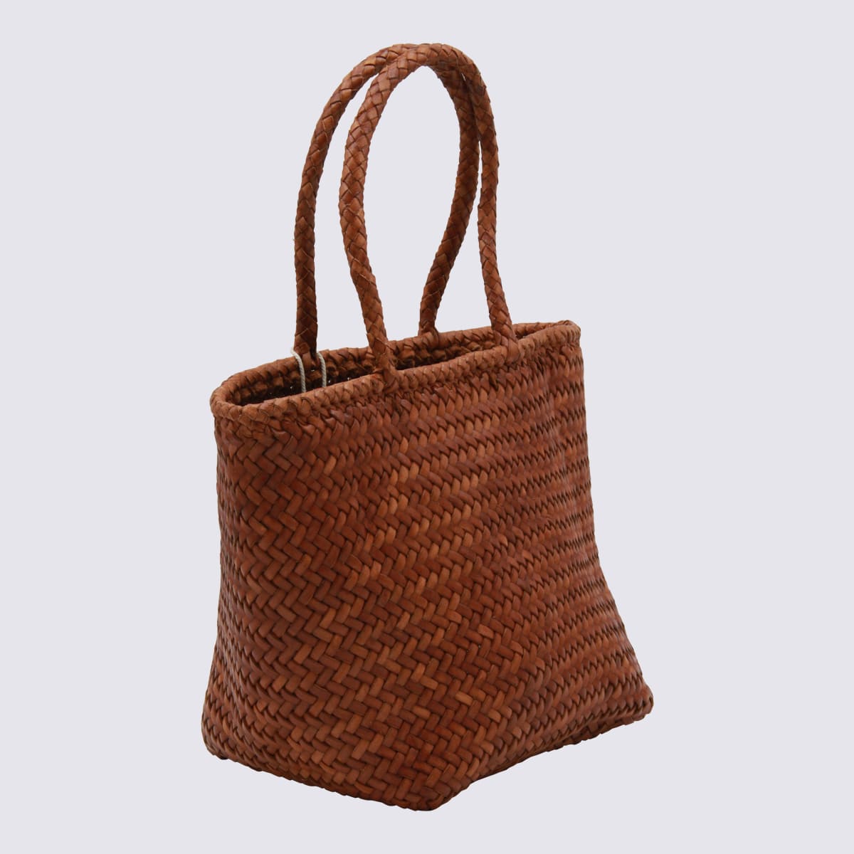 Dragon Diffusion Dark Orange Leather Grace Small Tote In Brown
