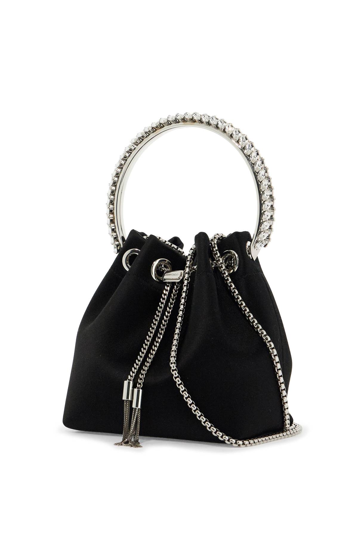 Shop Jimmy Choo Bon Bon Handbag In Black Crystal (black)