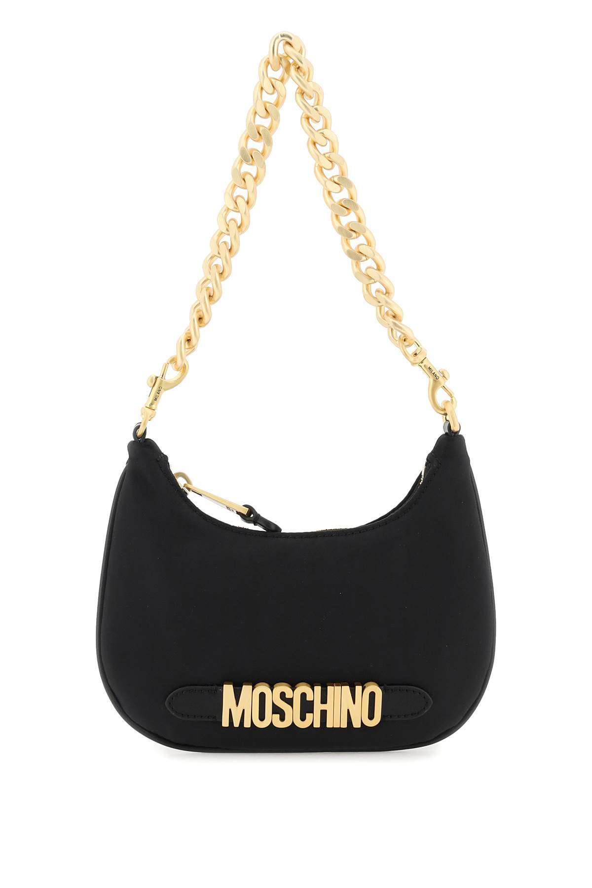 MOSCHINO NYLON HOBO BAG WITH LOGO