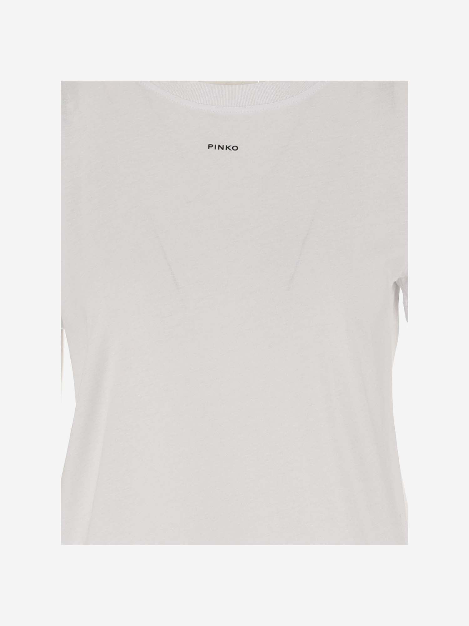 Pinko Logo-print Cotton T-shirt In White