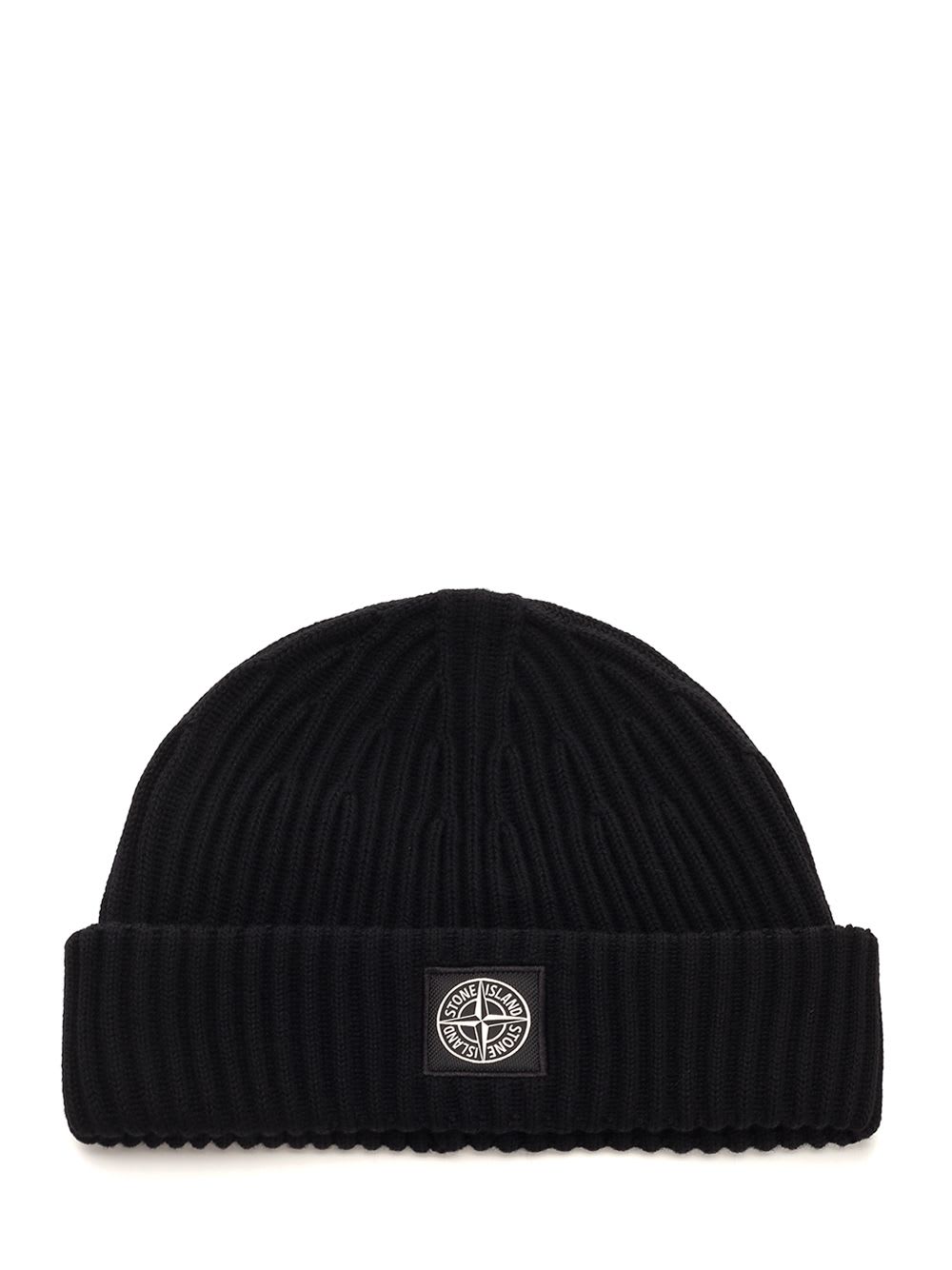 Shop Stone Island Rws Wool Hat In Black