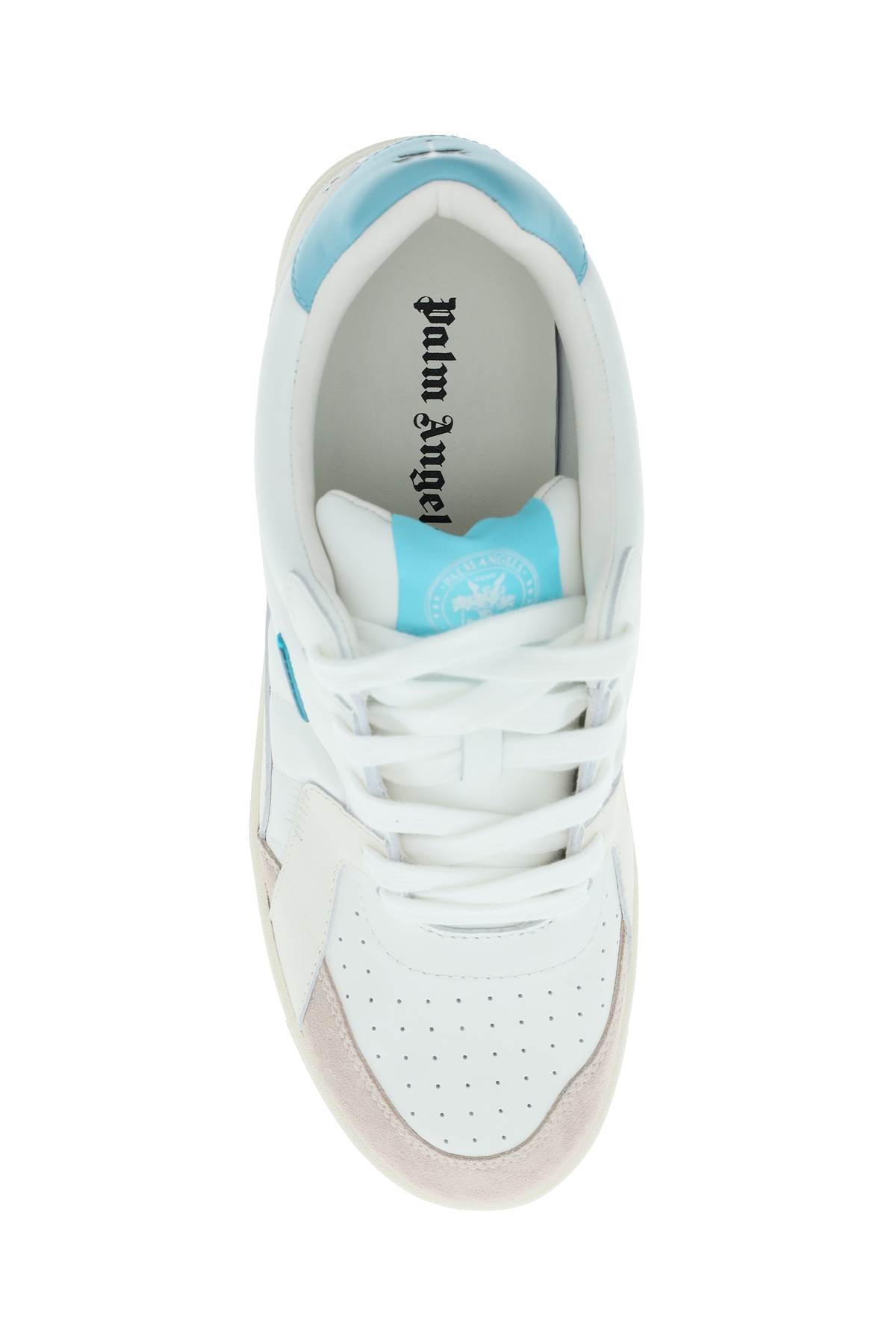 Palm Angels 'palm University' Leather Sneakers In White Light (white)