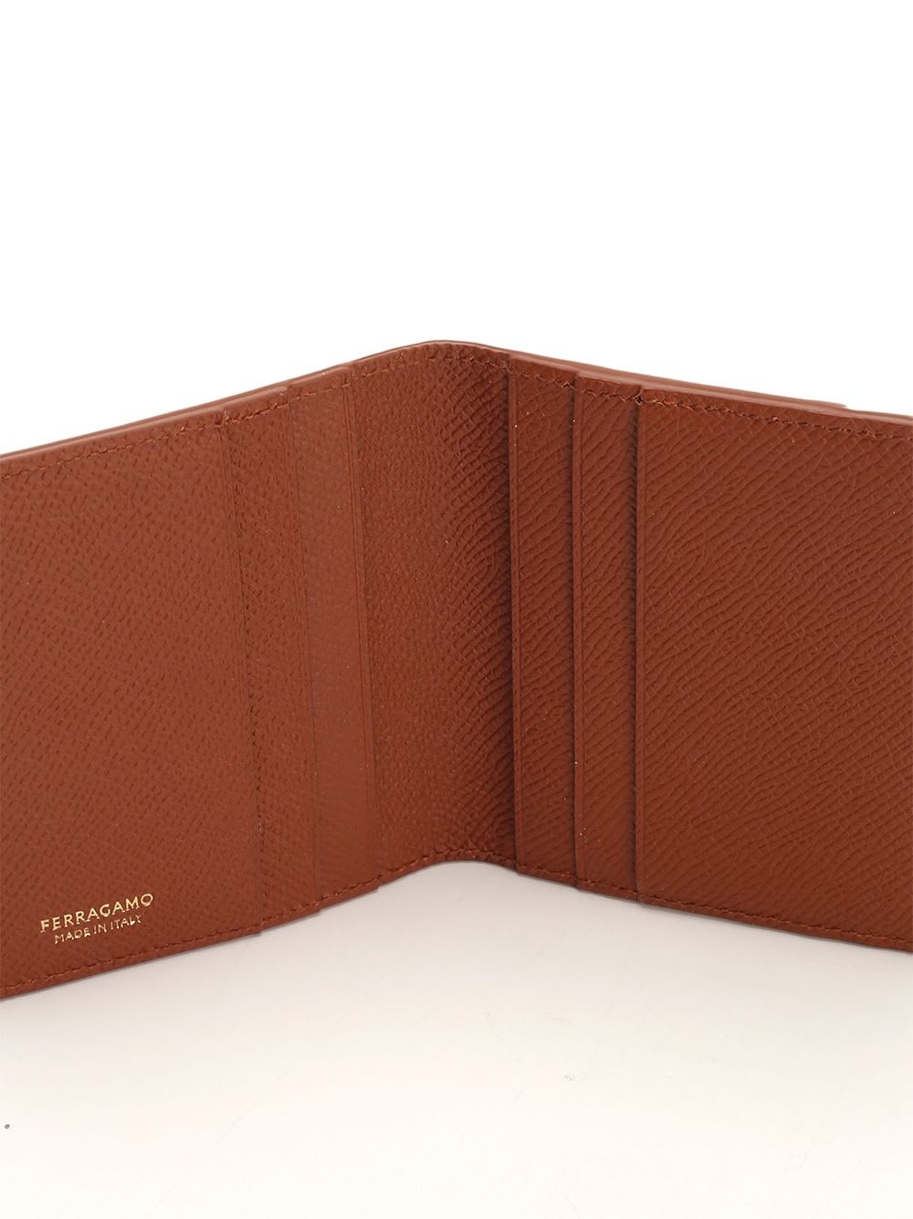 Shop Ferragamo Mini Gancini Wallet In Brown