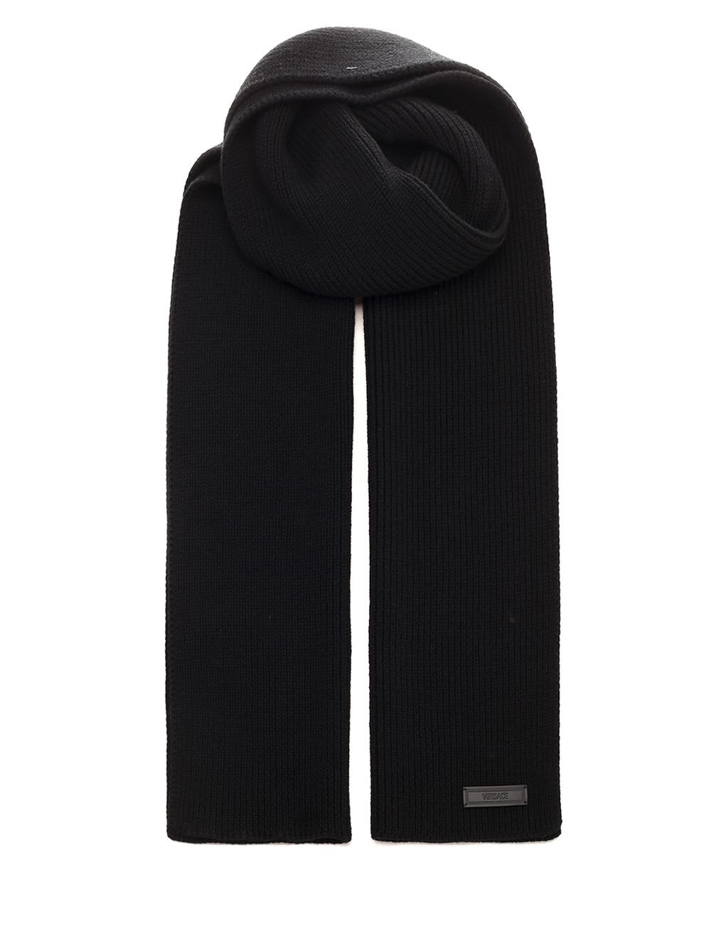 Shop Versace Logo Scarf In Black