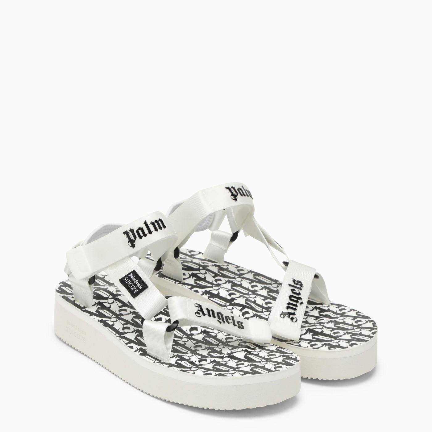 Shop Palm Angels Depa  X Suicoke Sandals In White/black