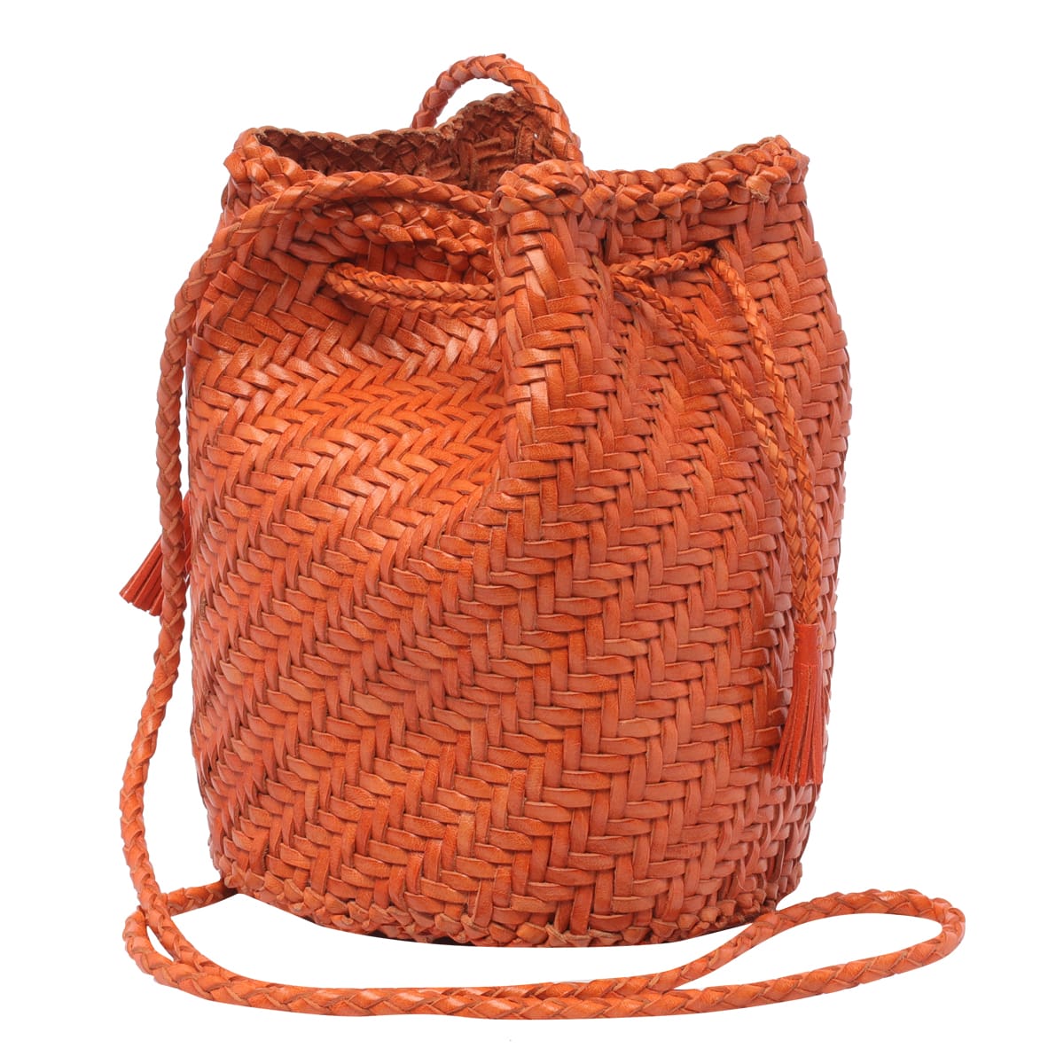 Dragon Diffusion Pompom Double Jump Bucket Bag In Orange | ModeSens