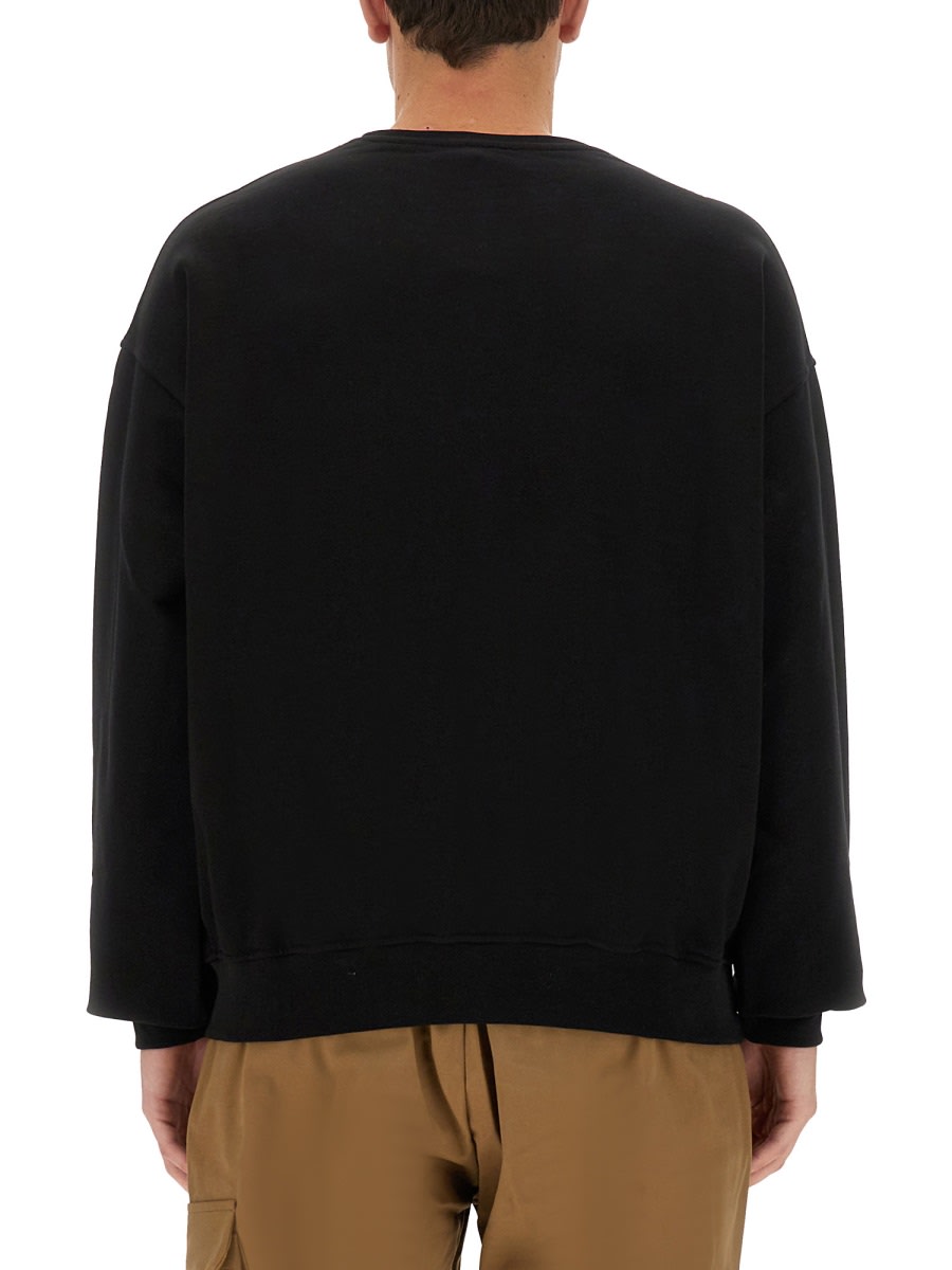 Family First Sweatshirt With Heart Embroidery In Black