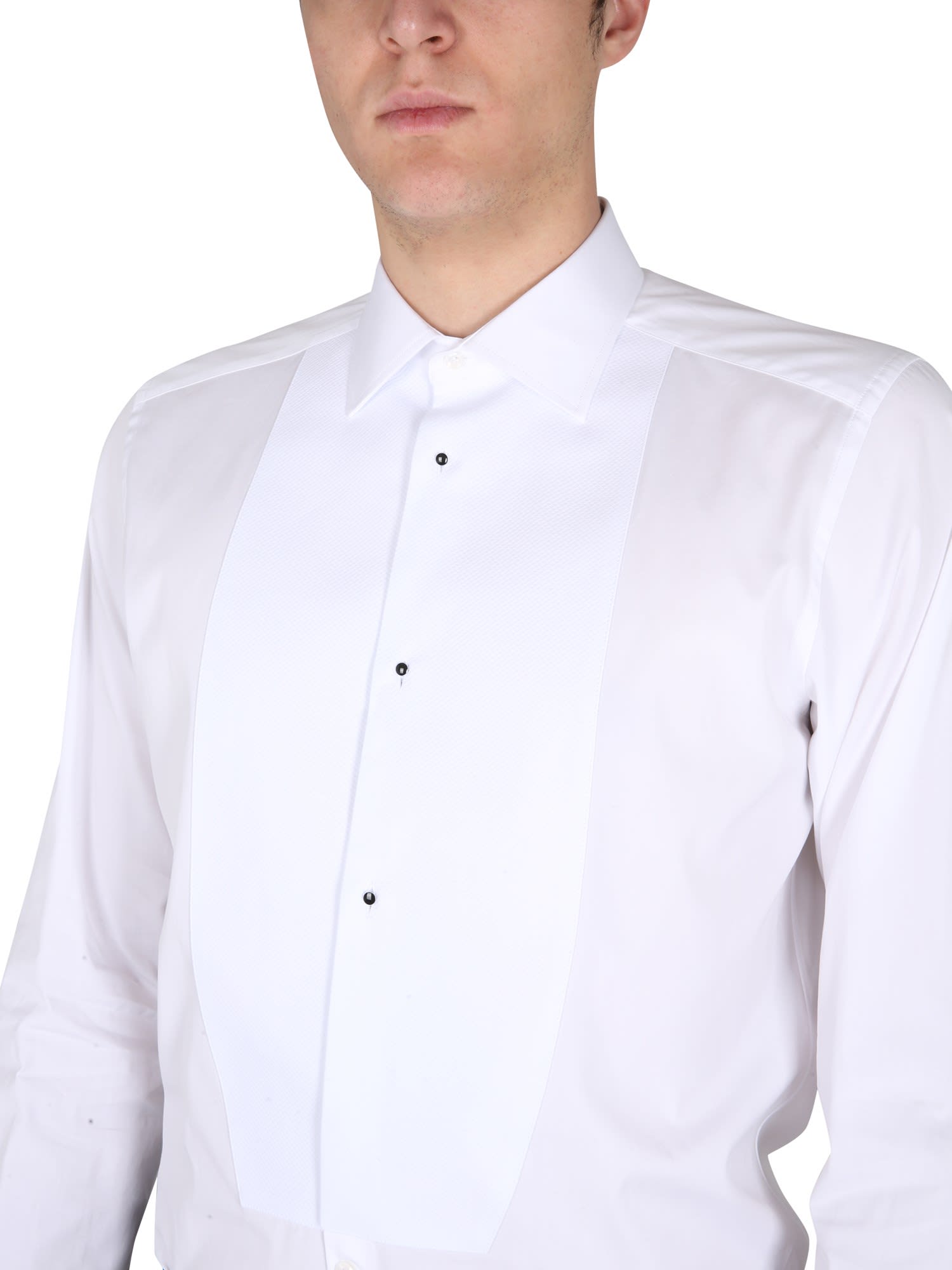 Shop Dolce & Gabbana Tuxedo Shirt In White