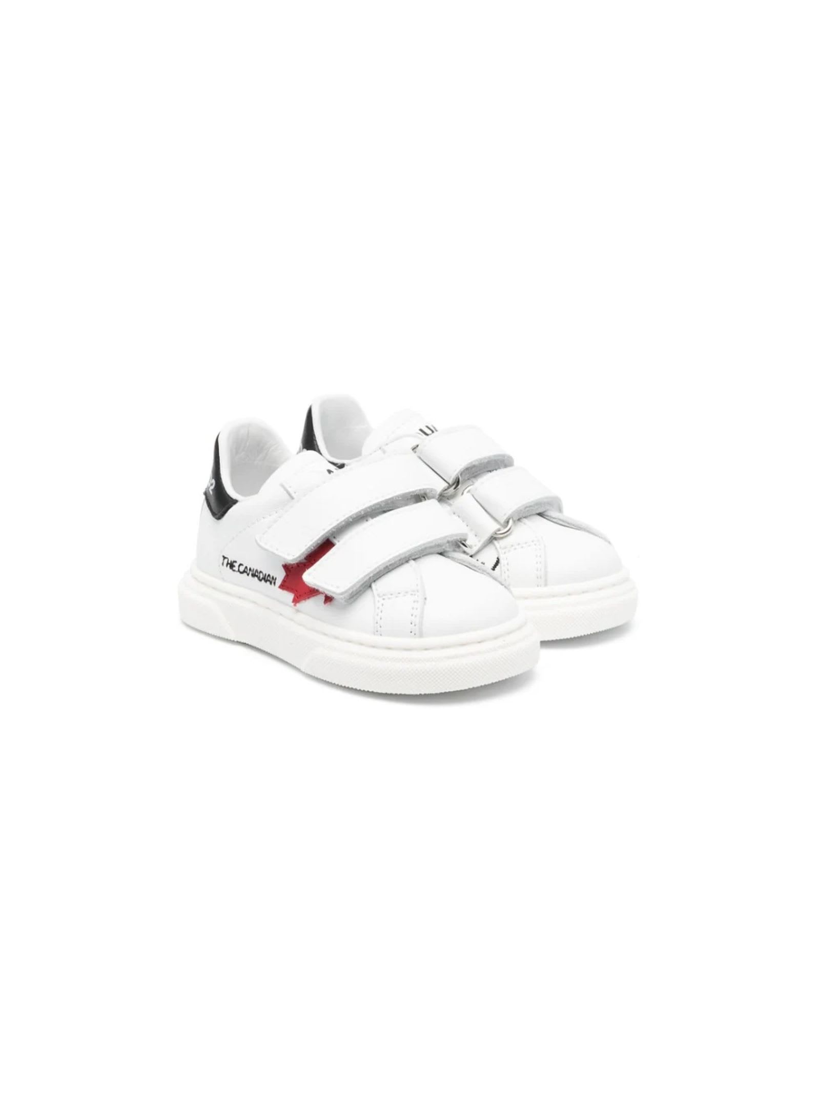 DSQUARED2 WHITE LEATHER SNEAKERS