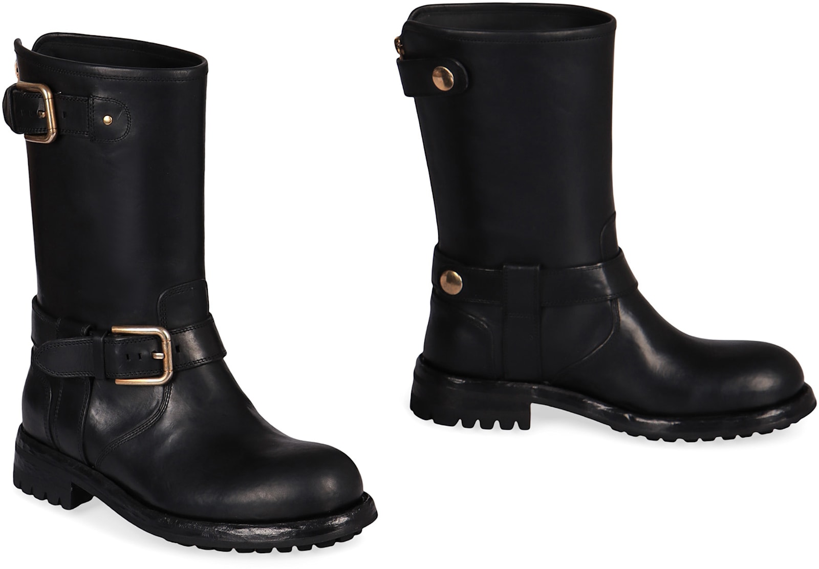 Dolce & Gabbana Knee-high Boots With Buckle Detail In Black