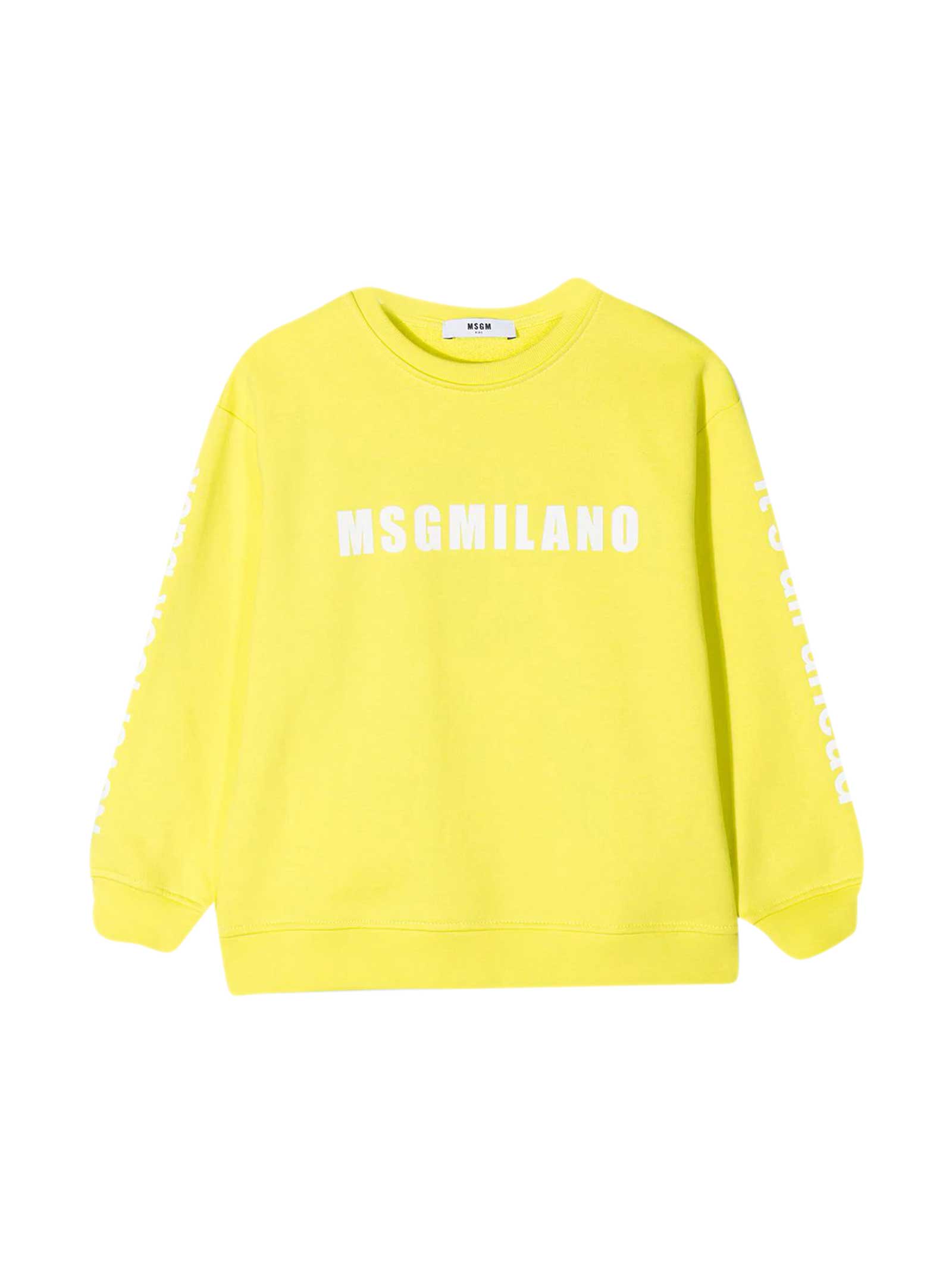 MSGM Yellow Teen Sweatshirt