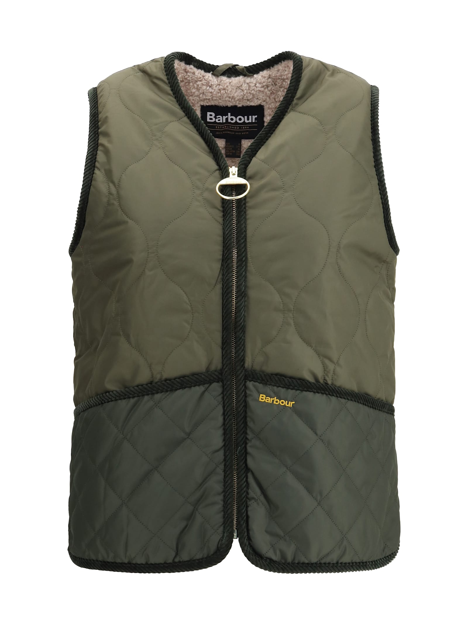 Barbour Quilted Borg-lined Vest In Green