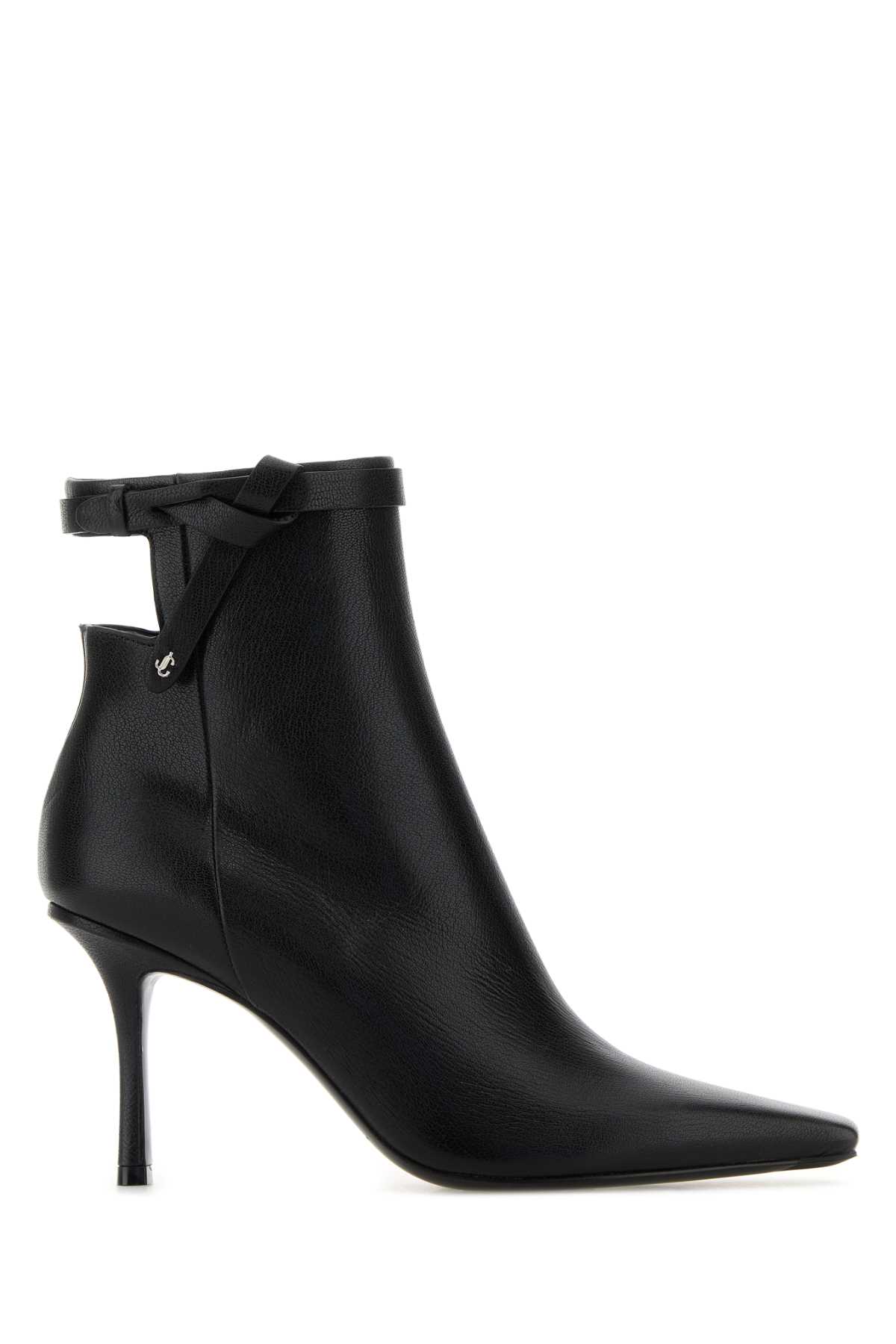Jimmy Choo Camie Knotted-strap Leather Ankle Boots In Black