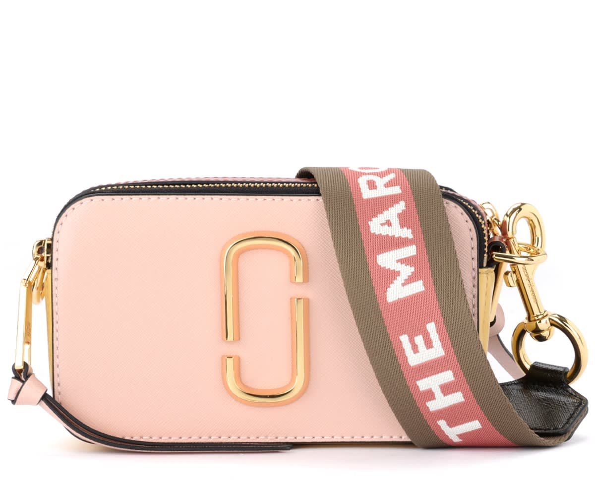 The Marc Jacobs Snapshot Small Camera Bag Shoulder Bag In Pink Saffiano Leather