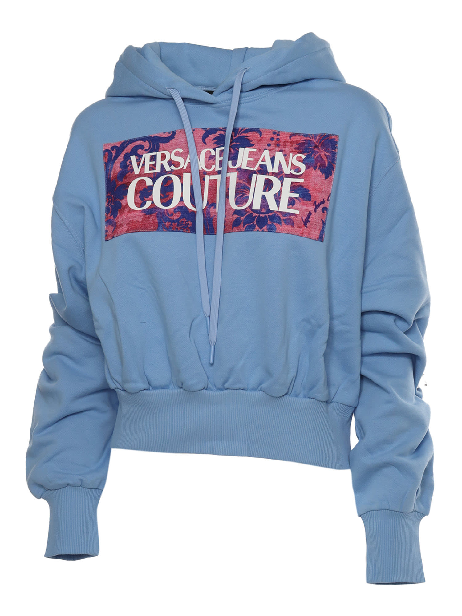 Versace Jeans Couture Versace Jeans Cotton Sweatshirt In Light Blue