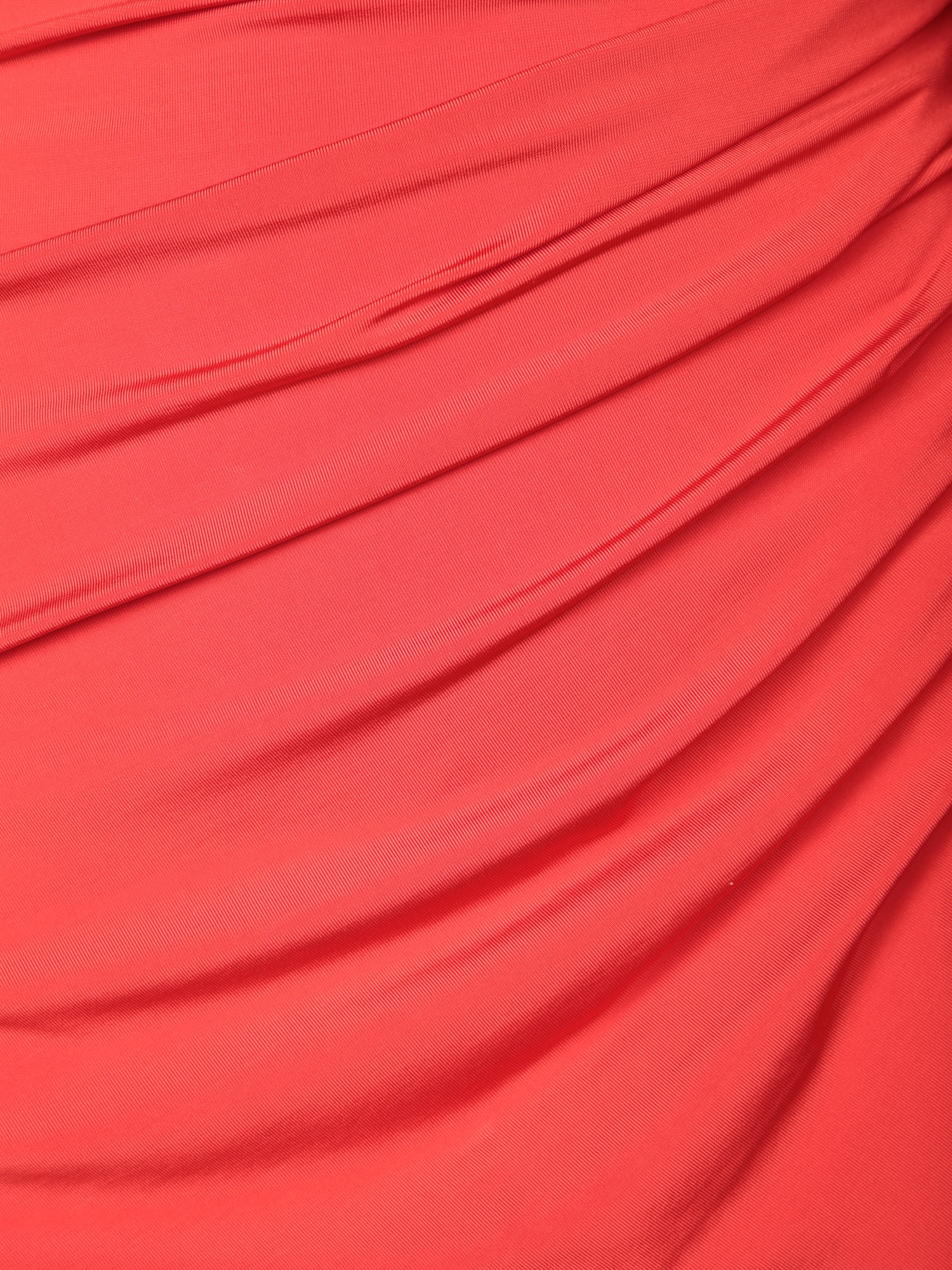 Stella Mccartney Draped Asymmetric Sleeve Gown In Red