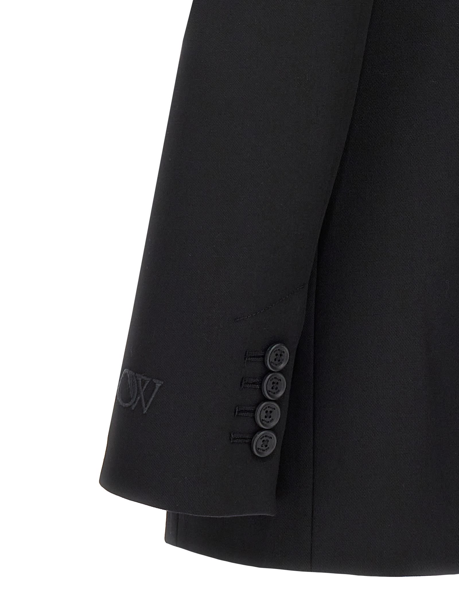 Shop Off-white Fitted Blazer In Black