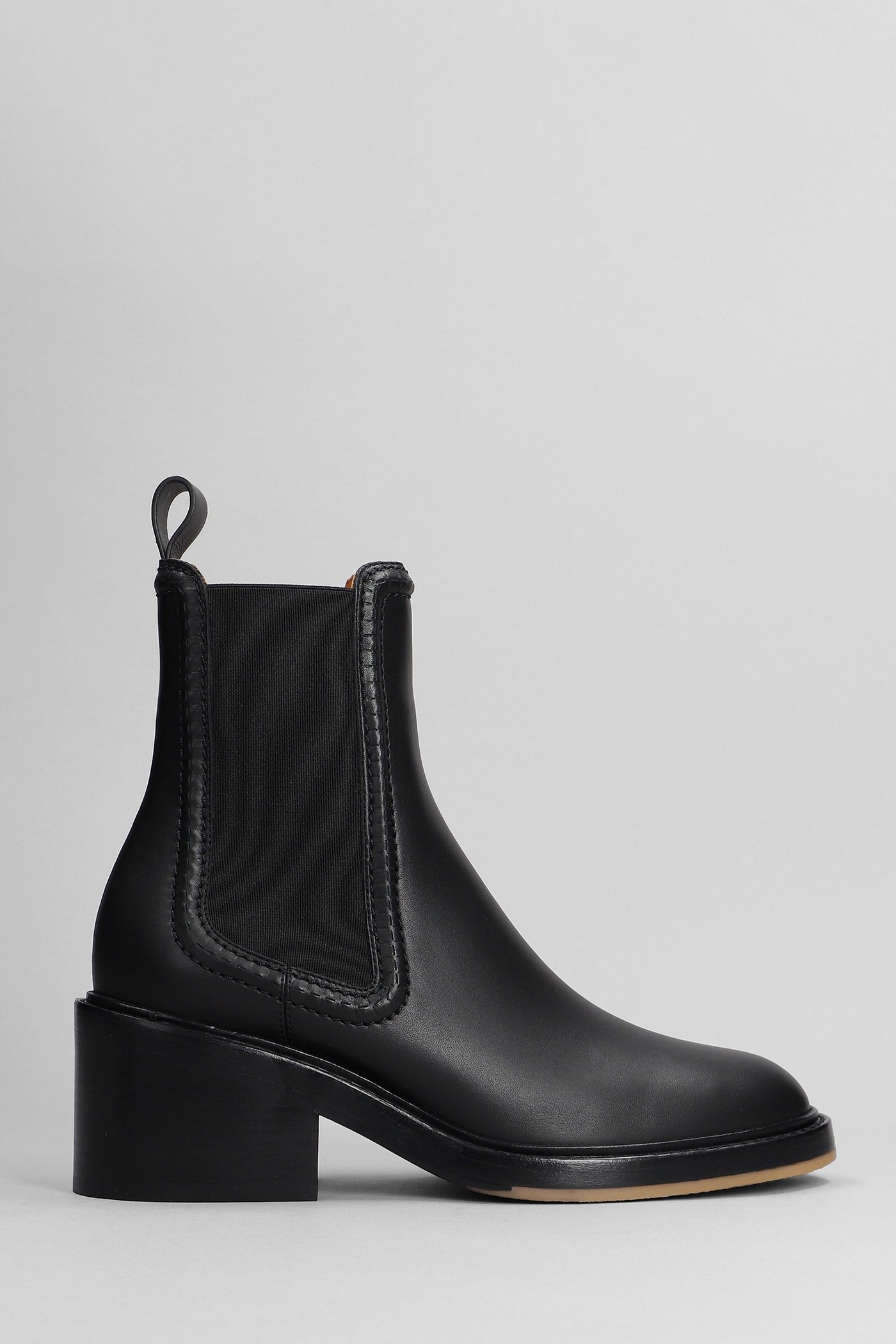 CHLOÉ MALLO ANKLE BOOTS IN BLACK LEATHER
