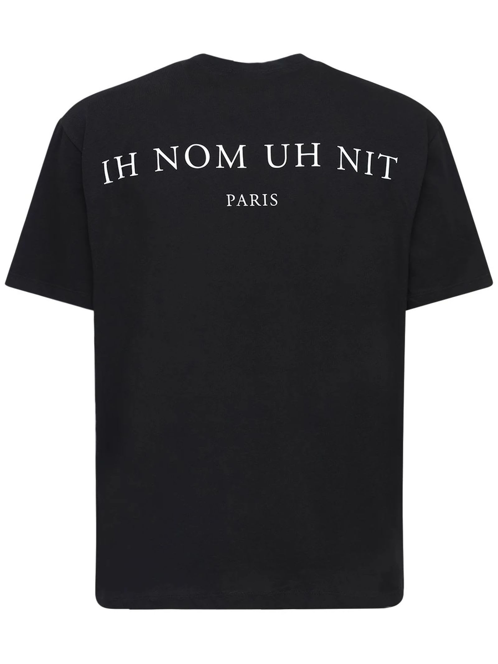 Shop Ih Nom Uh Nit Black Cotton T-shirt In Black/blue