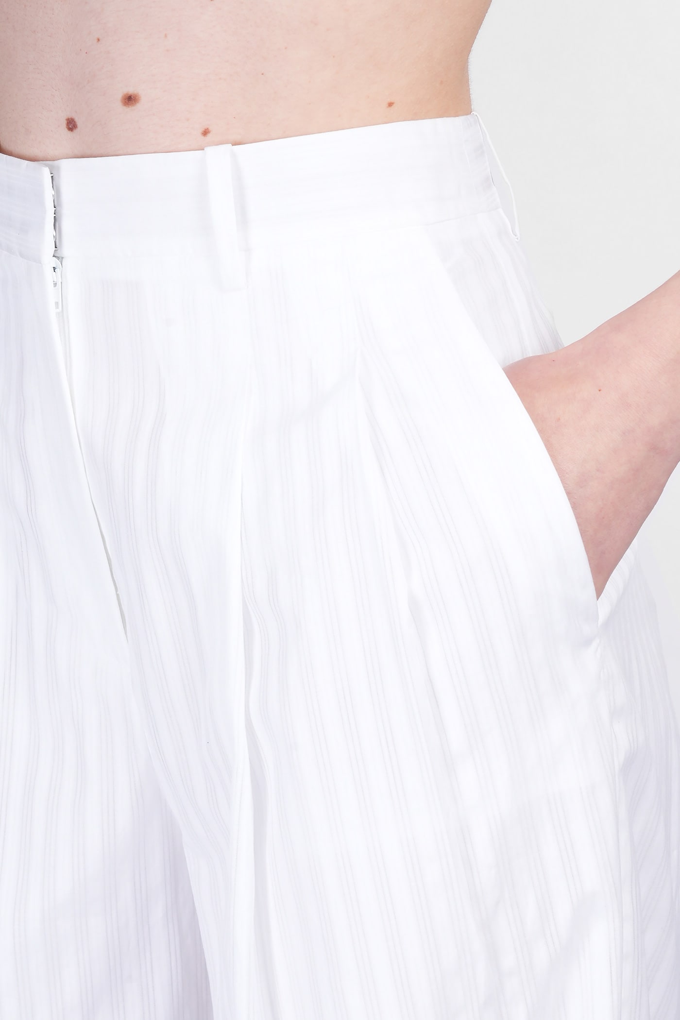 Theory Pants In White Cotton